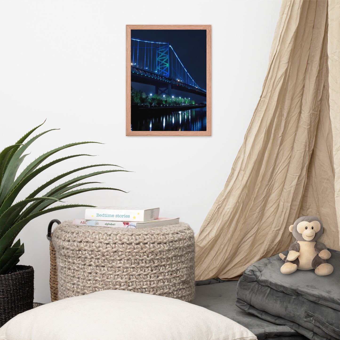 The Ben Franklin Bridge 3 Urban Landscape Photo Framed Wall Art Print