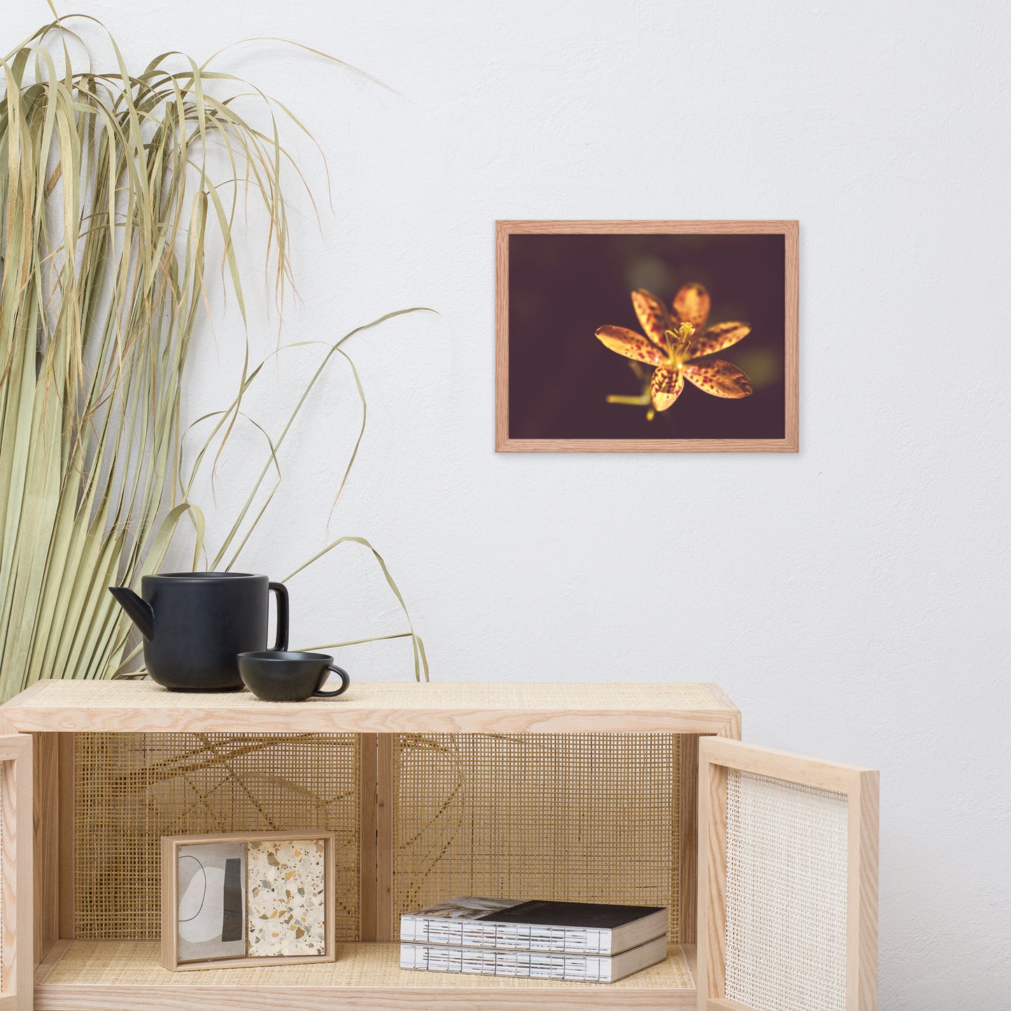 Dramatic Orange Leopard Lily Flower Floral Nature Photo Framed Wall Art Print