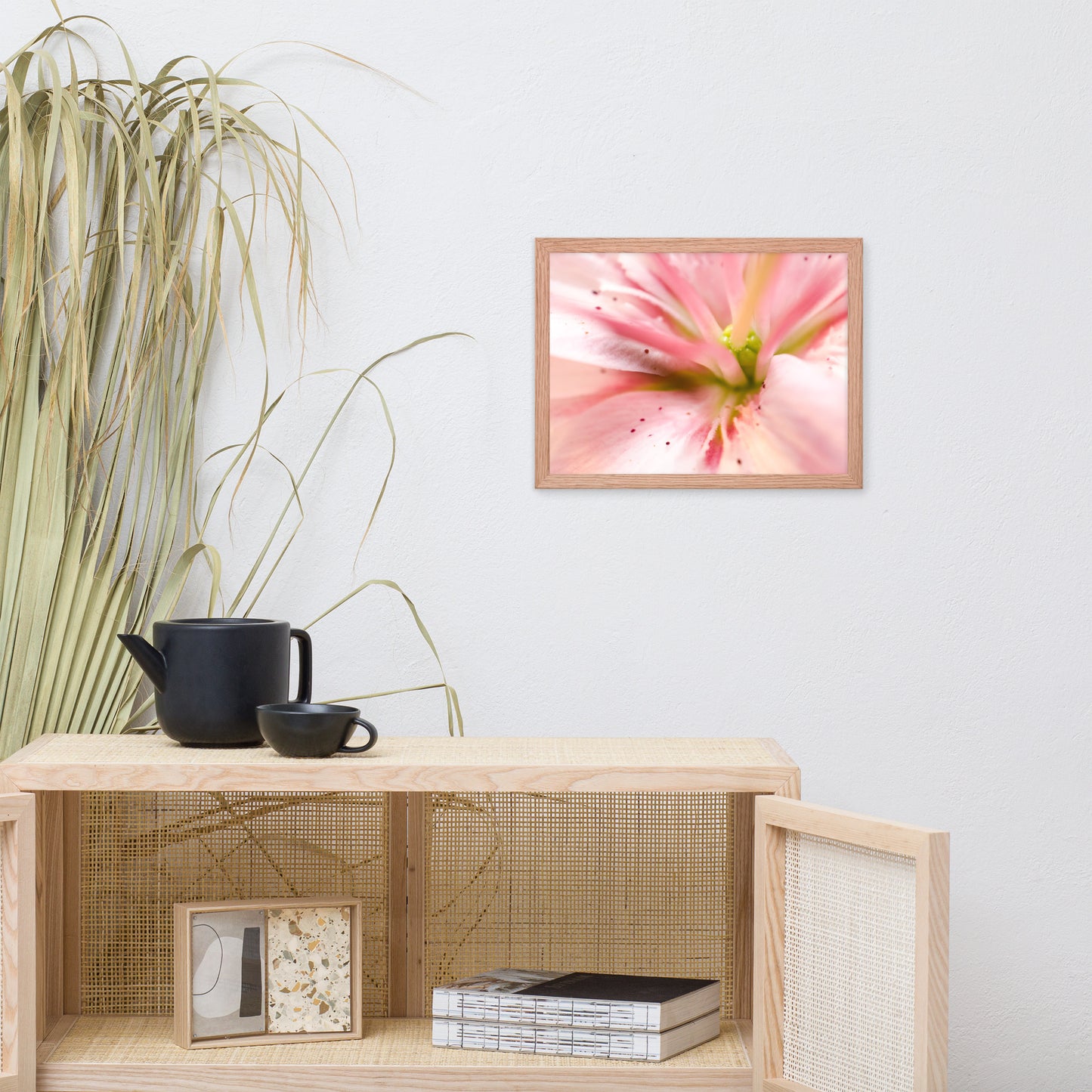 Center of the Stargazer Lily Floral Nature Photo Framed Wall Art Print