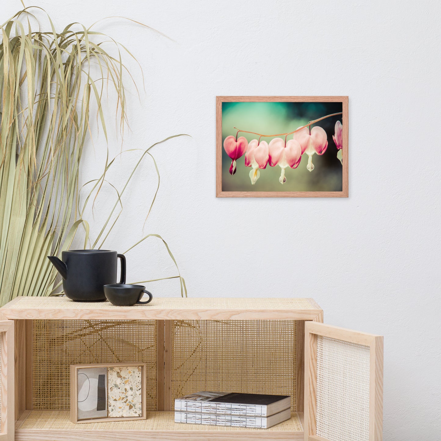 Be Still My Bleeding Heart Colorized Floral Nature Photo Framed Wall Art Print