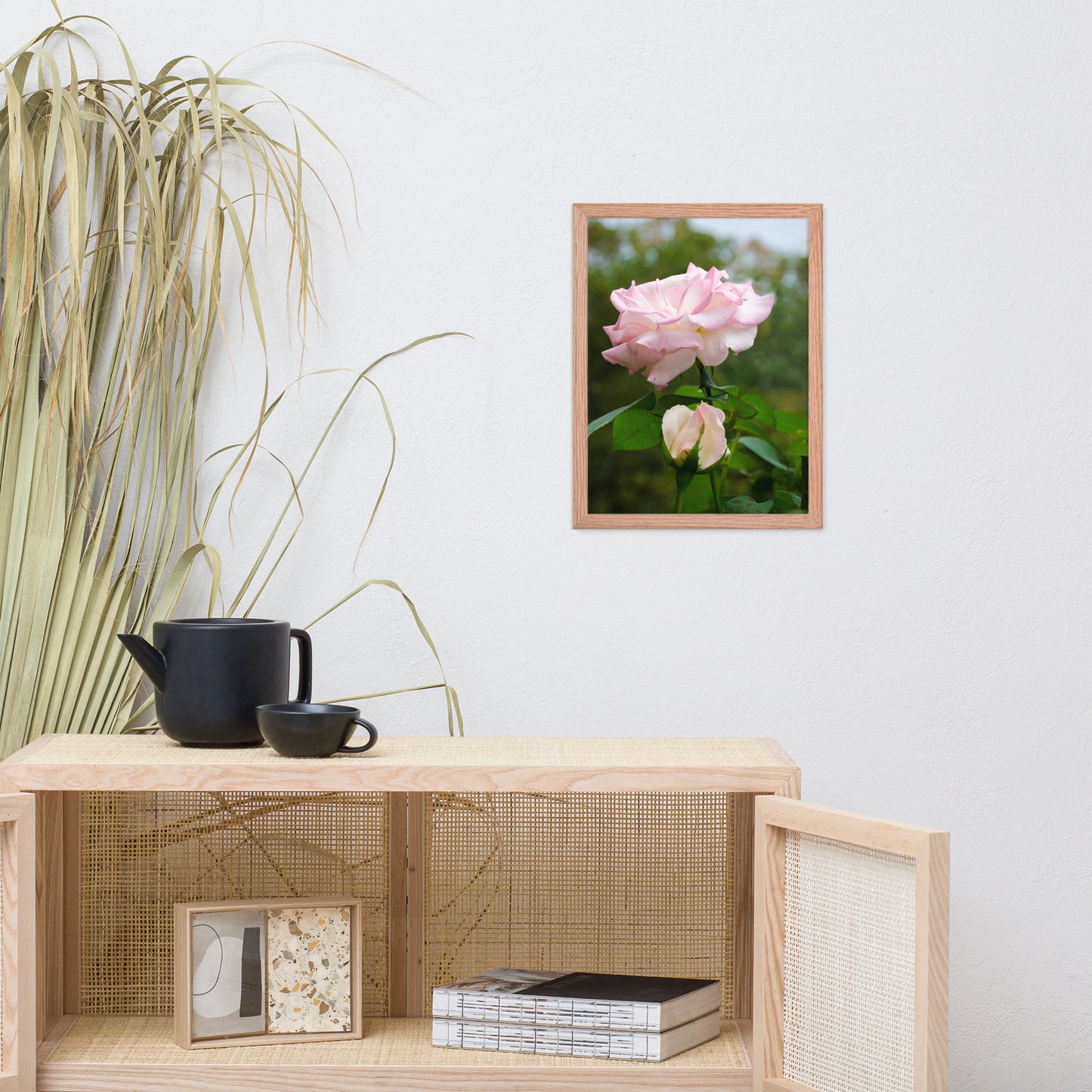 Framed Flower Wall Art: Admiration - Pink Rose Floral / Botanical / Nature Photo Framed Wall Art Print - Artwork - Wall Decor - Home Decor