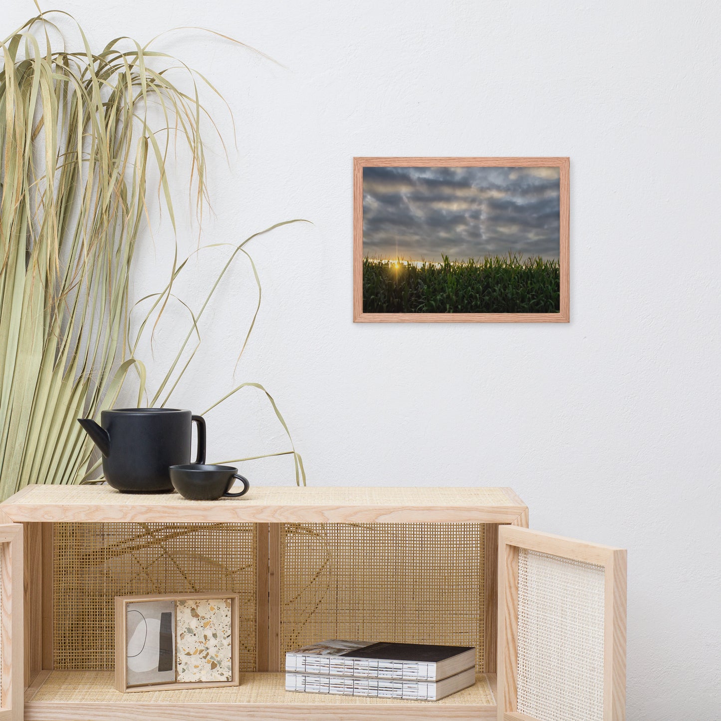 Rows of Corn Rural Landscape Framed Photo Paper Wall Art Prints