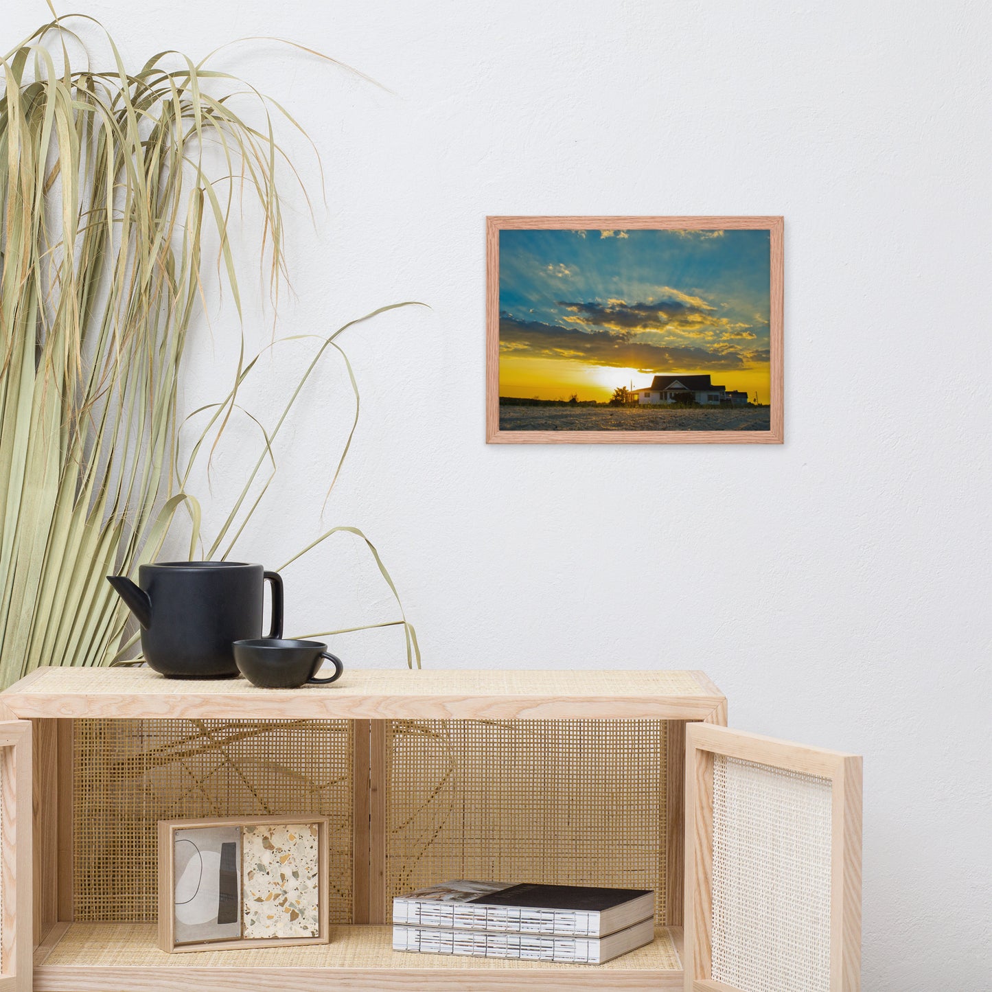 Sunset at Bowers Beach Coastal Landscape Framed Photo Paper Wall Art Prints