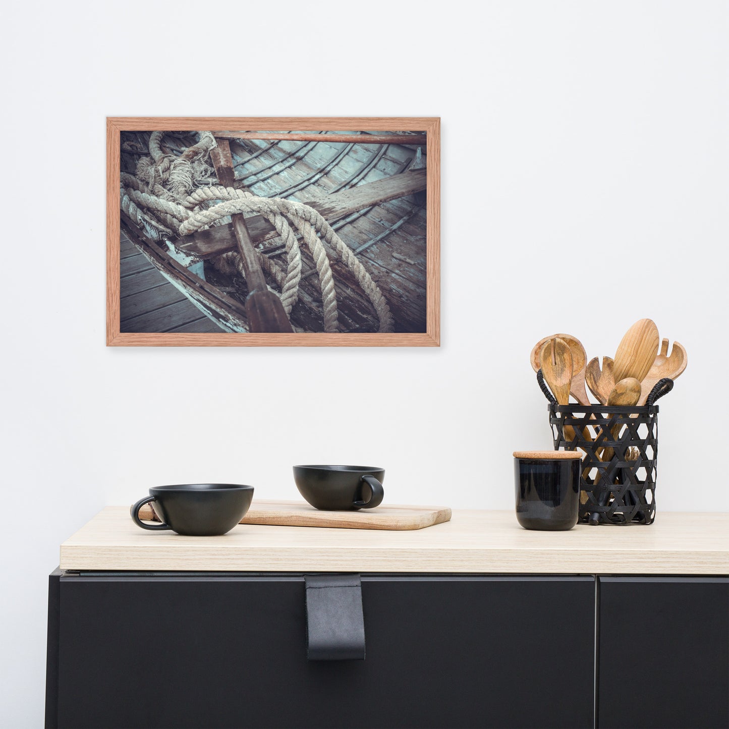 Vintage Boat Oars and Ropes Nautical Framed Wall Art Prints