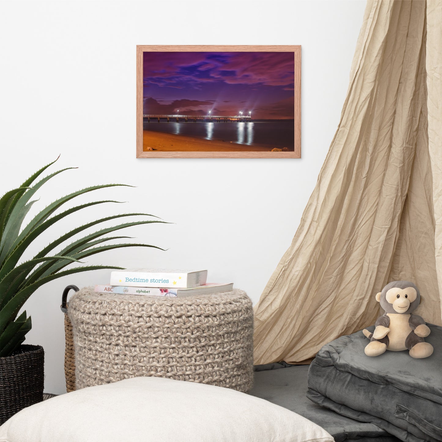 The Pier At Woodland Beach Urban Landscape Photo Framed Wall Art Print