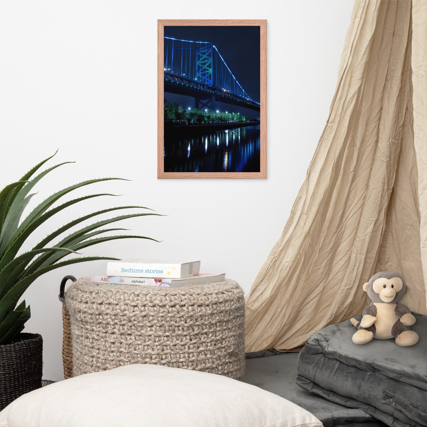 The Ben Franklin Bridge 3 Urban Landscape Photo Framed Wall Art Print