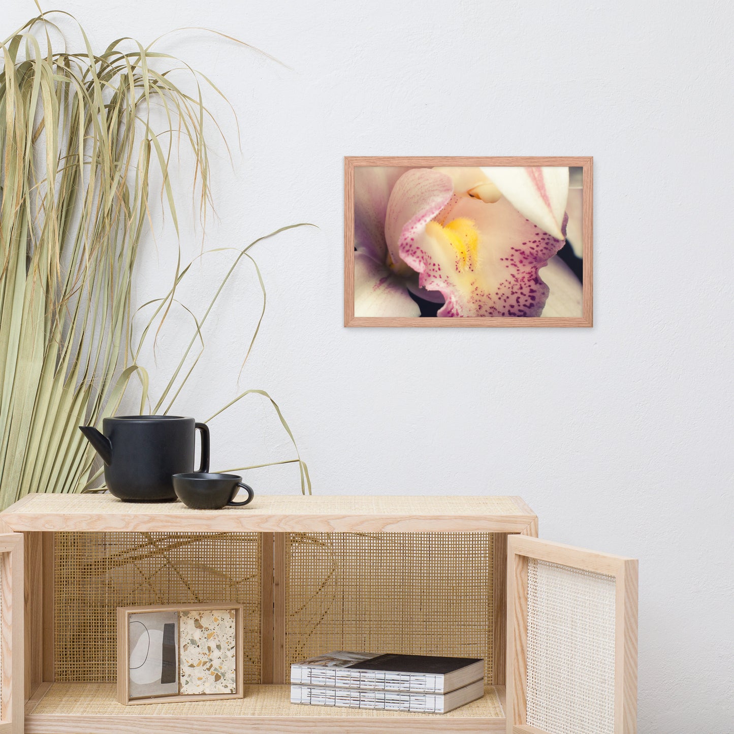 Close-up of Orchid Floral Nature Photo Framed Wall Art Print