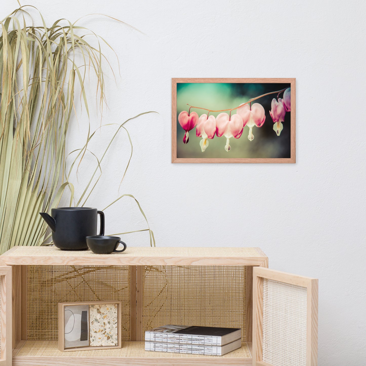 Be Still My Bleeding Heart Colorized Floral Nature Photo Framed Wall Art Print