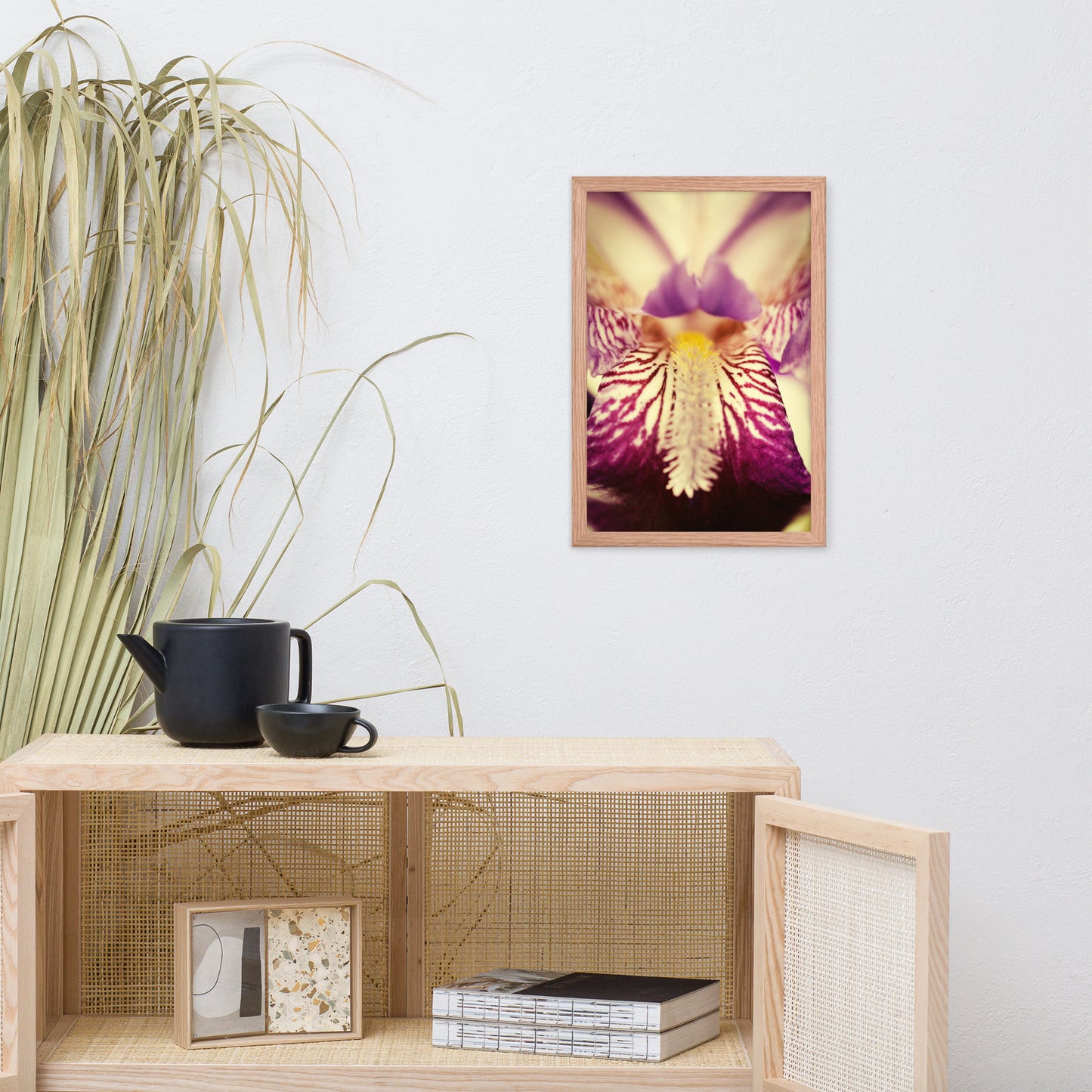 Flower Prints For Wall: Antiqued Iris Floral / Flora / Botanical / Nature Photo Framed Wall Art Print - Artwork - Modern Wall Decor
