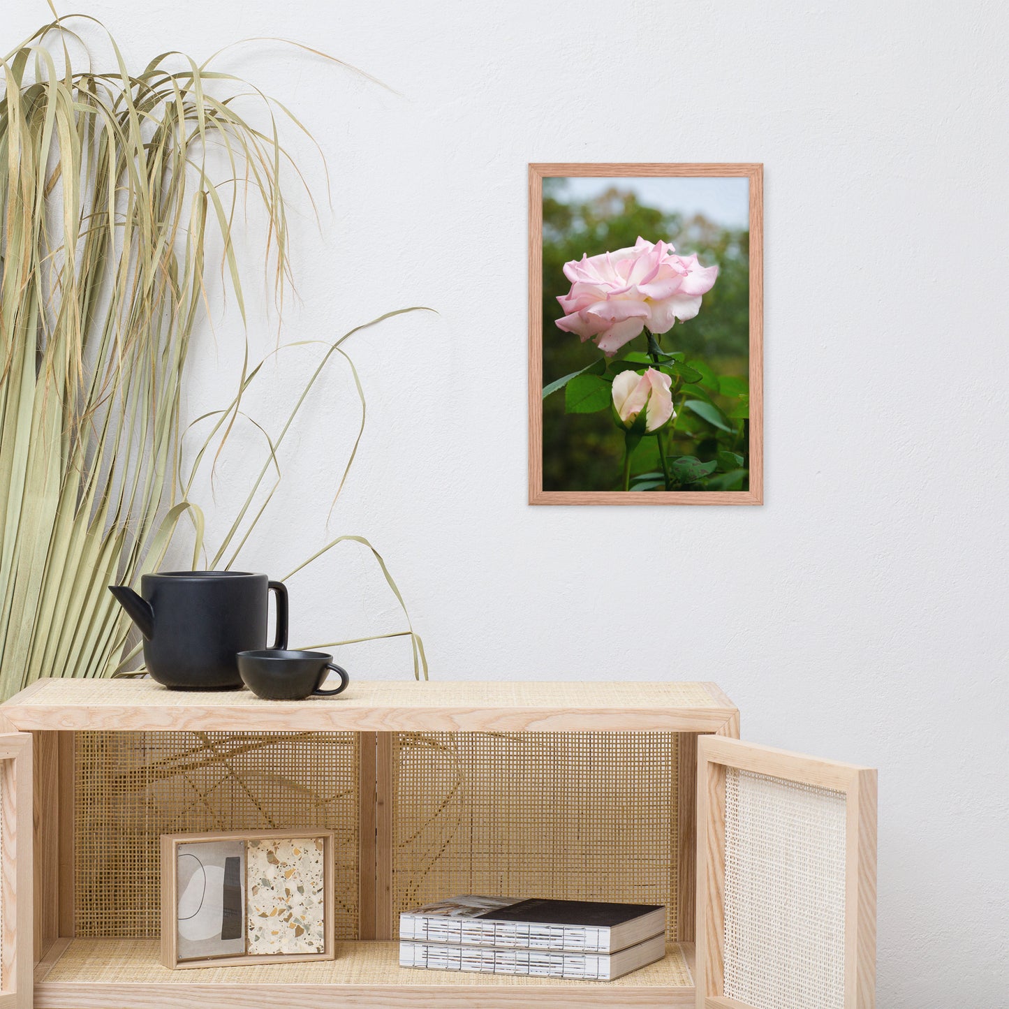 Framed Pictures Of Flowers: Admiration - Pink Rose Floral / Botanical / Nature Photo Framed Wall Art Print - Artwork - Wall Decor - Home Decor