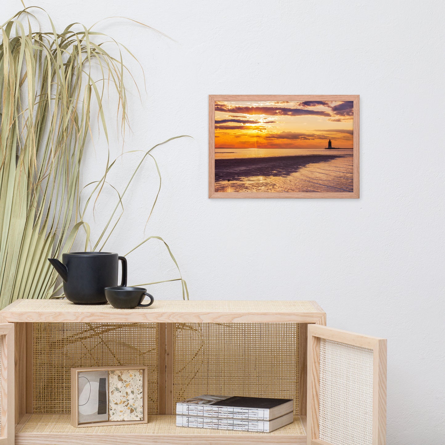 Cape Henlopen at Sunset Coastal Landscape Framed Photo Paper Wall Art Prints