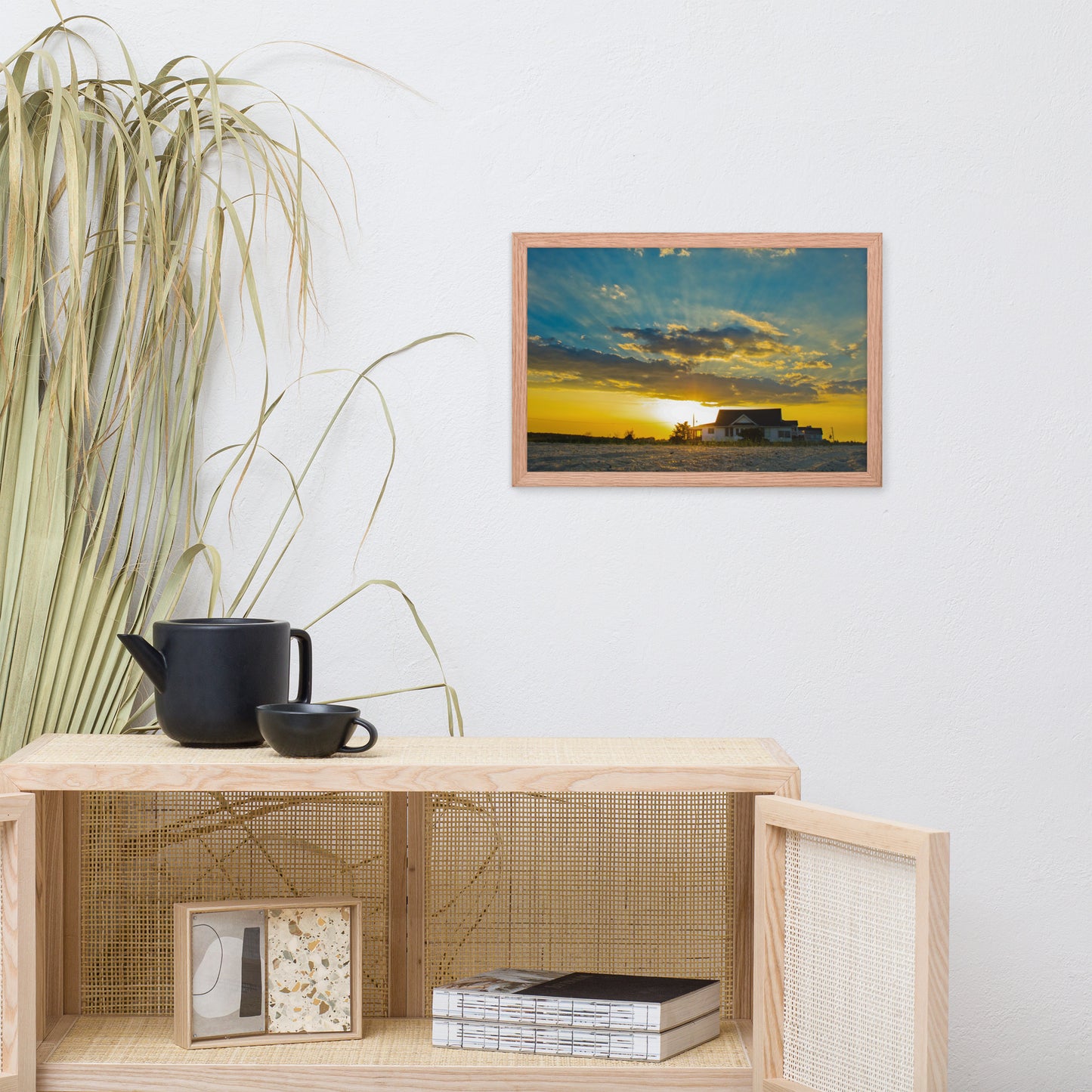 Sunset at Bowers Beach Coastal Landscape Framed Photo Paper Wall Art Prints