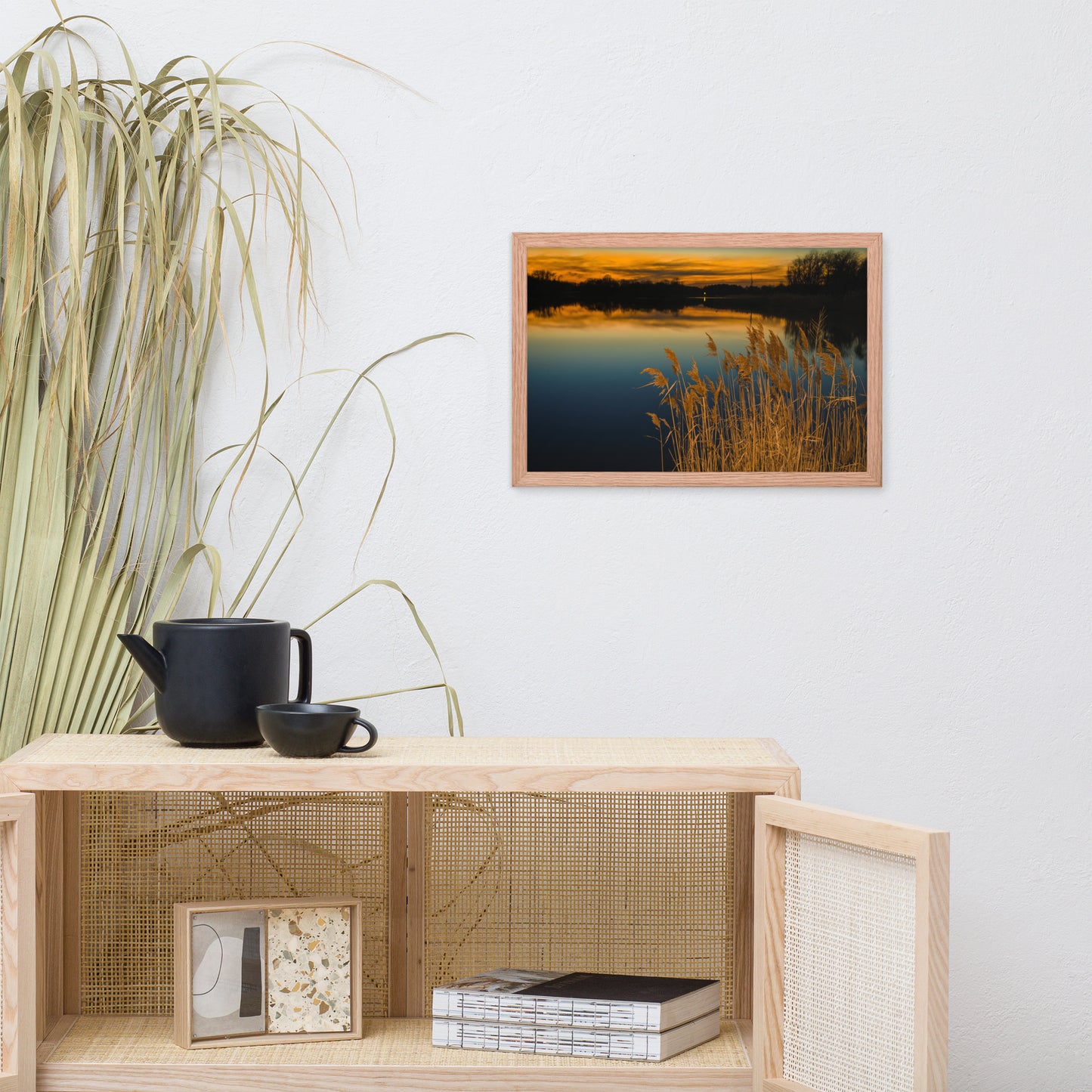 Sunset at Reedy Point Pond Landscape Framed Photo Paper Wall Art Prints