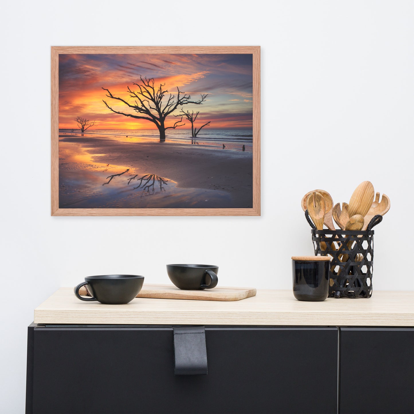 Sunrise and Trees at Edisto Island Framed Wall Art Print