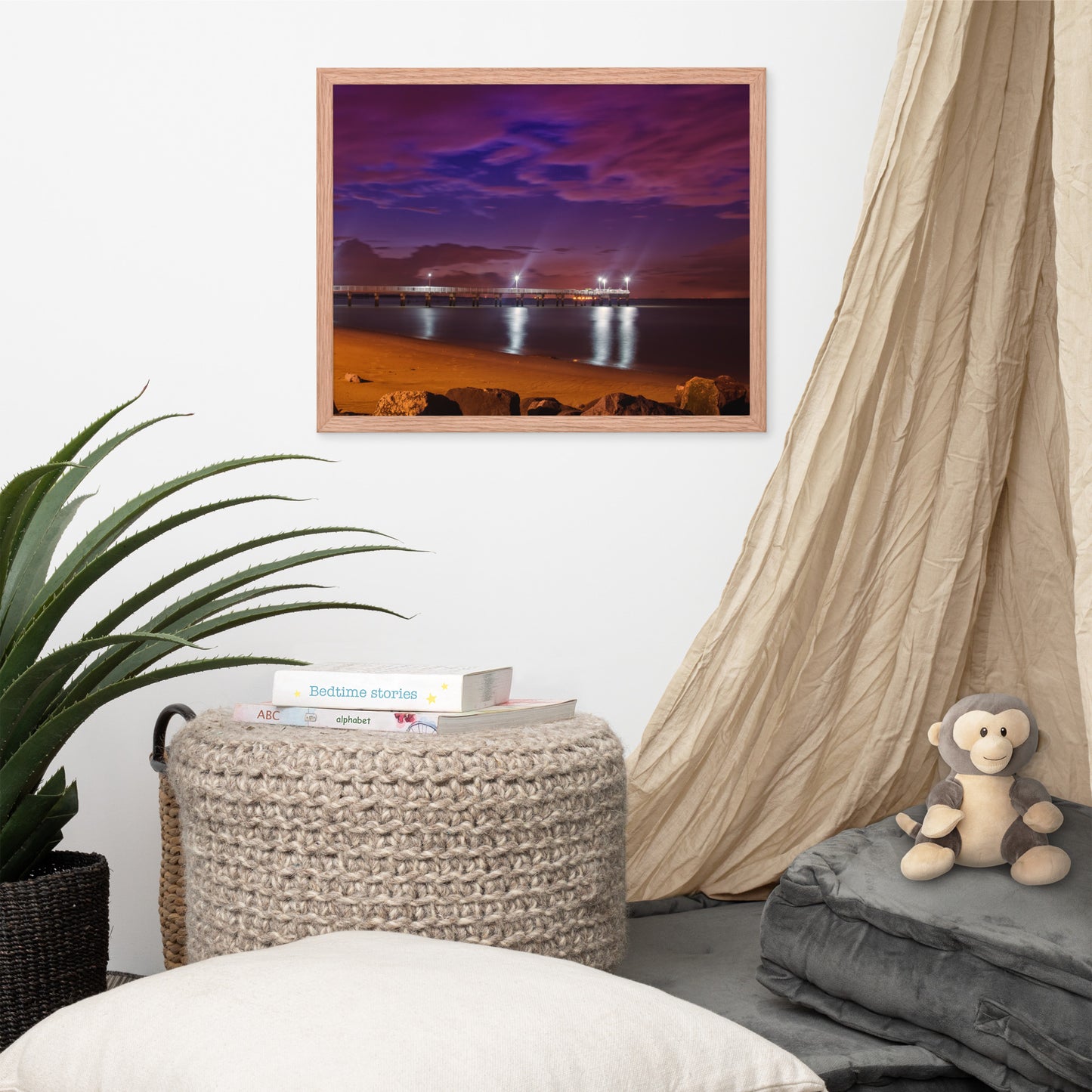 The Pier At Woodland Beach Urban Landscape Photo Framed Wall Art Print