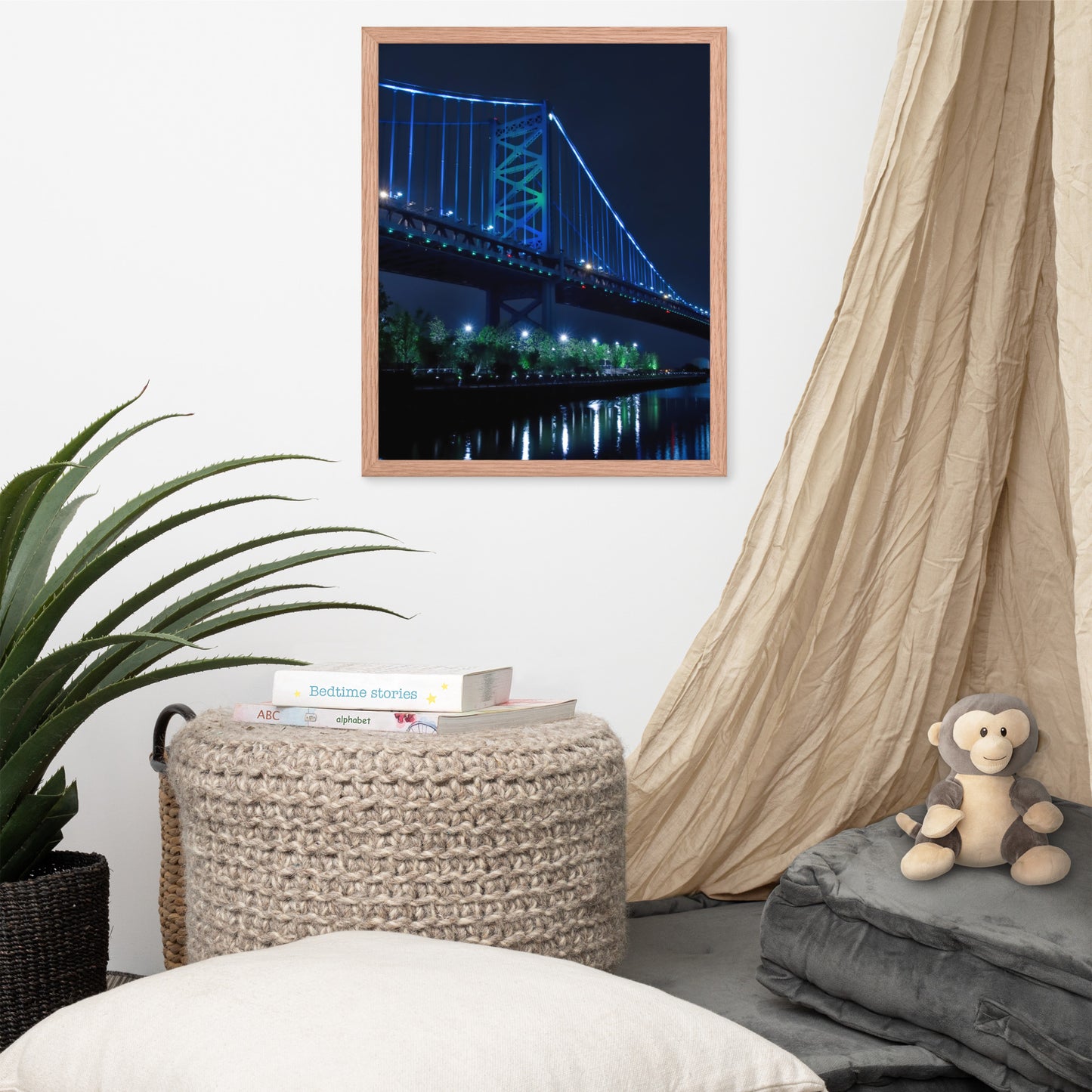 The Ben Franklin Bridge 3 Urban Landscape Photo Framed Wall Art Print