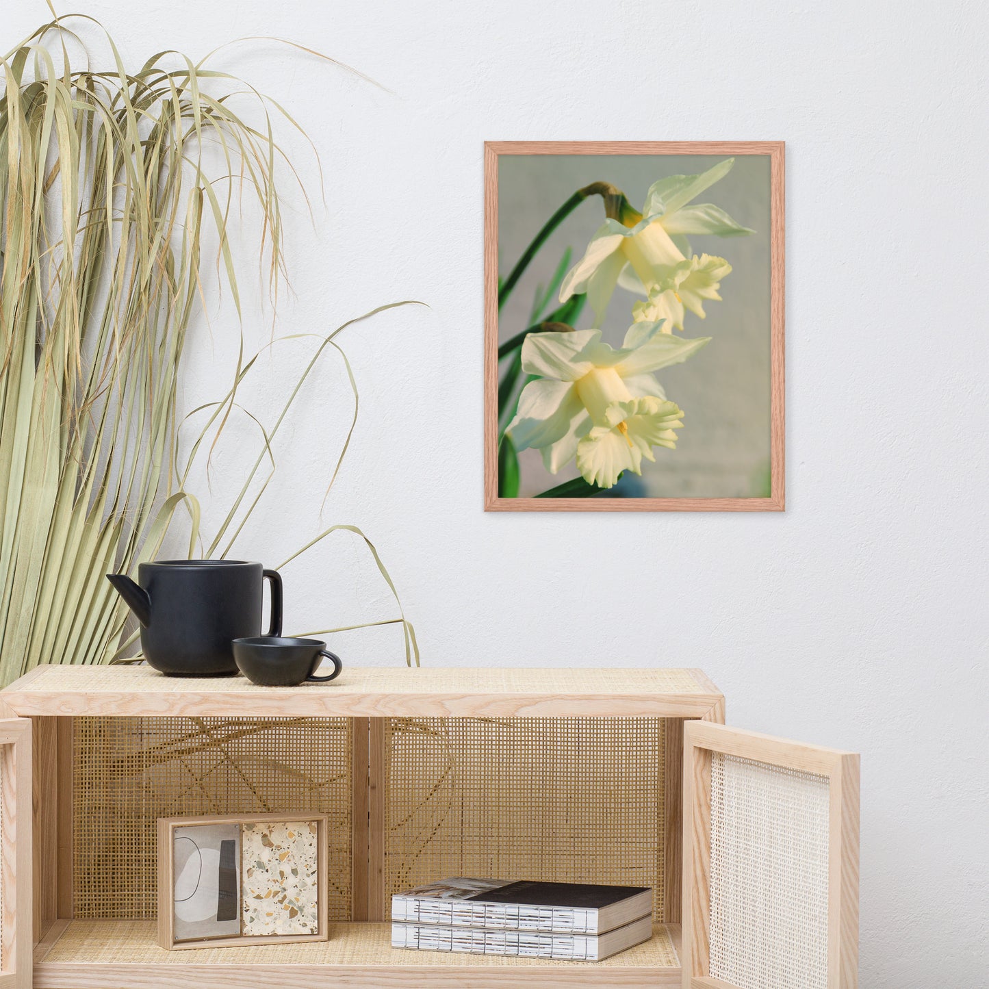 Colorized Daffodils Floral Nature Photo Framed Wall Art Print