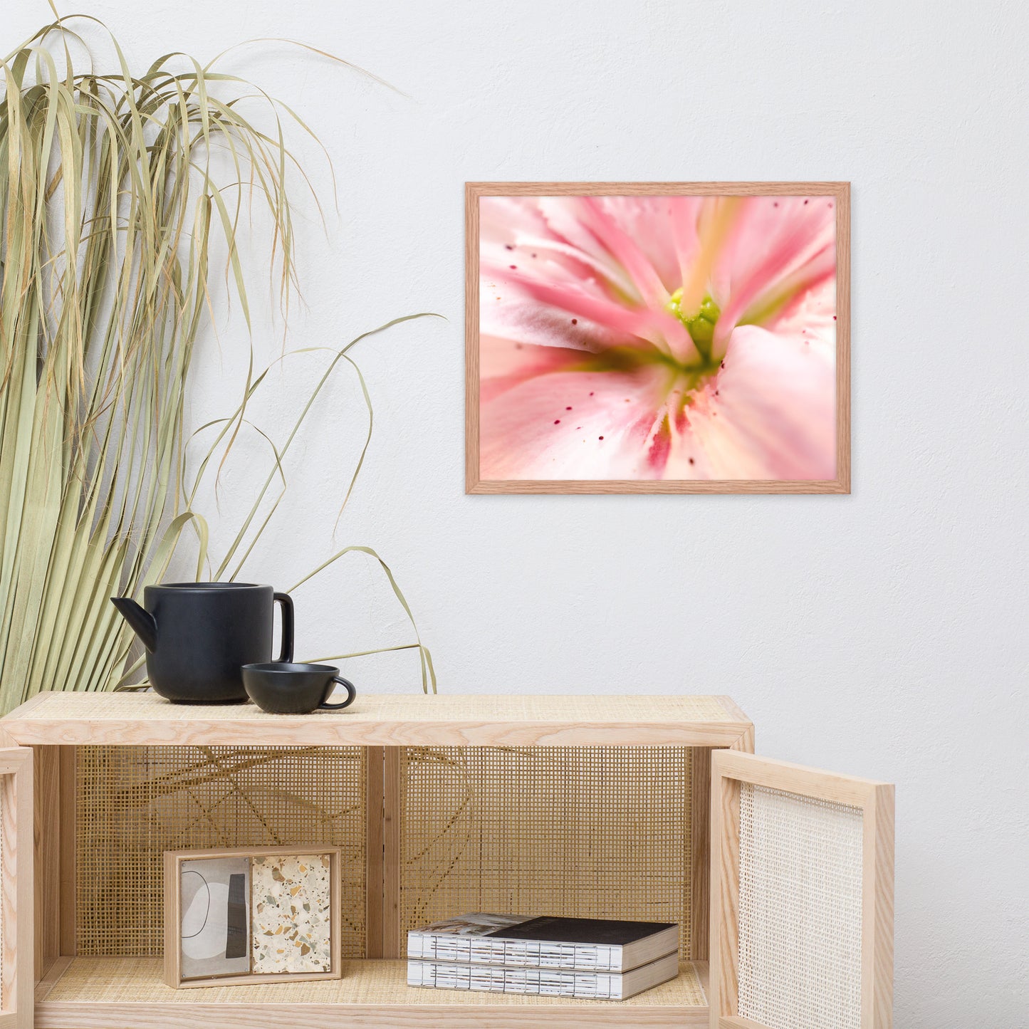 Center of the Stargazer Lily Floral Nature Photo Framed Wall Art Print