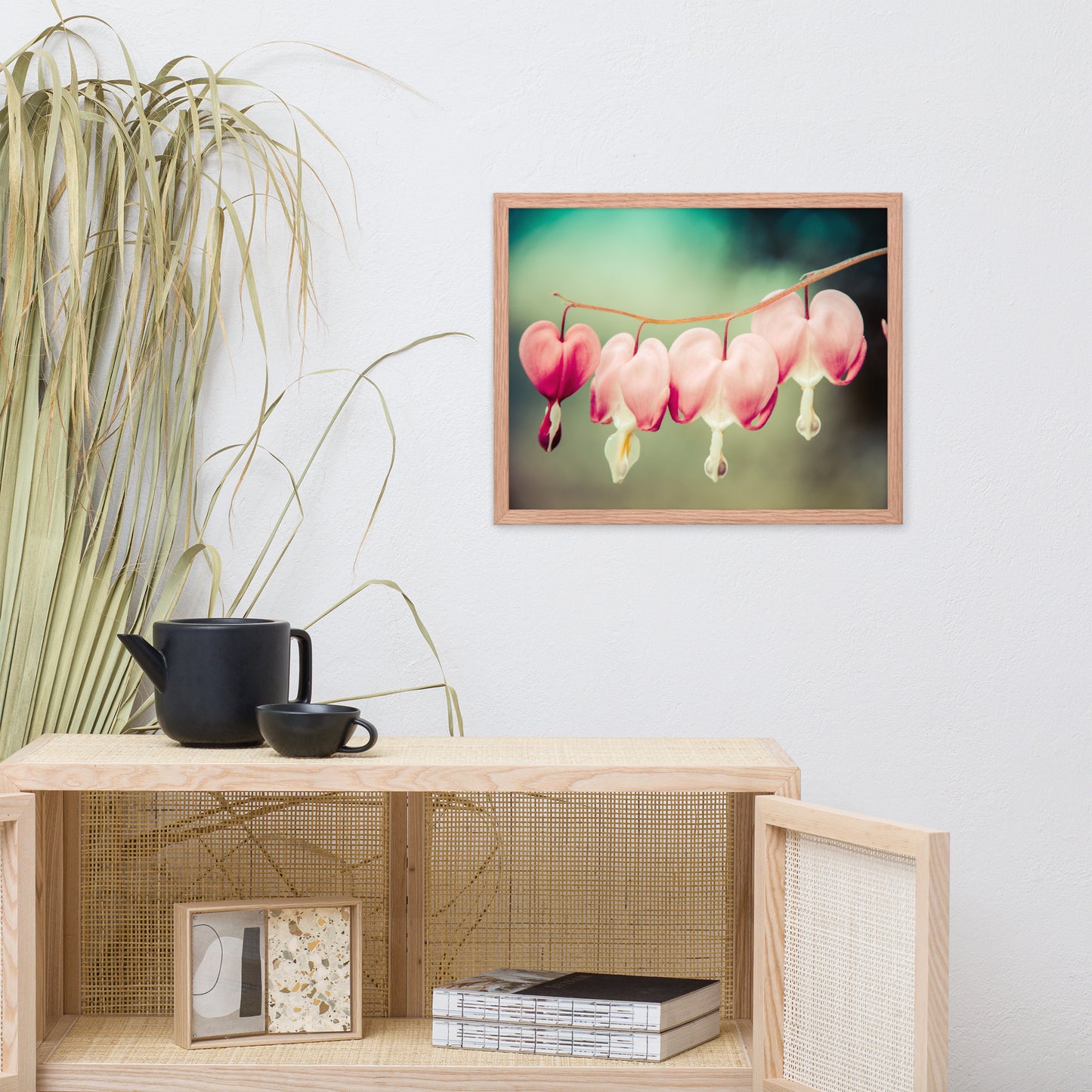 Be Still My Bleeding Heart Colorized Floral Nature Photo Framed Wall Art Print