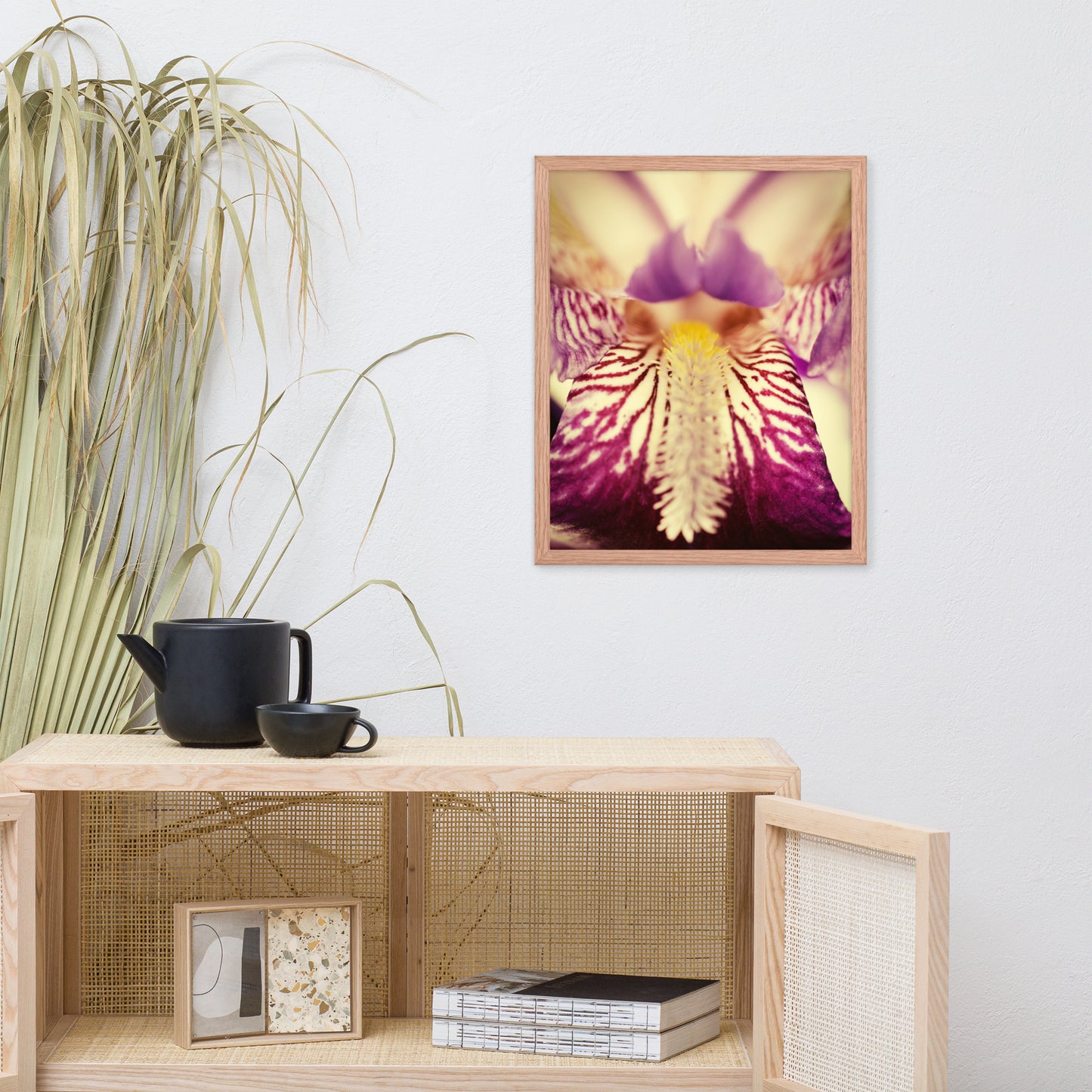 Flower Wall Art Prints: Antiqued Iris Floral / Flora / Botanical / Nature Photo Framed Wall Art Print - Artwork - Modern Wall Decor