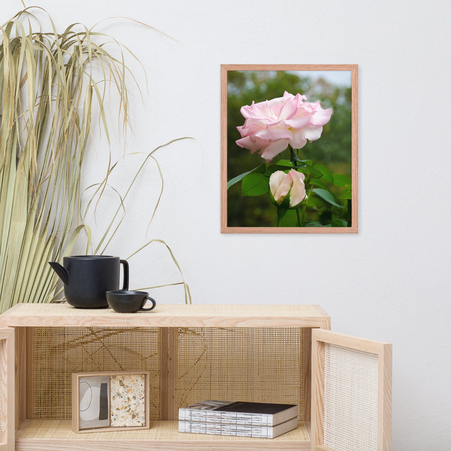 Framed Prints Floral: Admiration - Pink Rose Floral / Botanical / Nature Photo Framed Wall Art Print - Artwork - Wall Decor - Home Decor