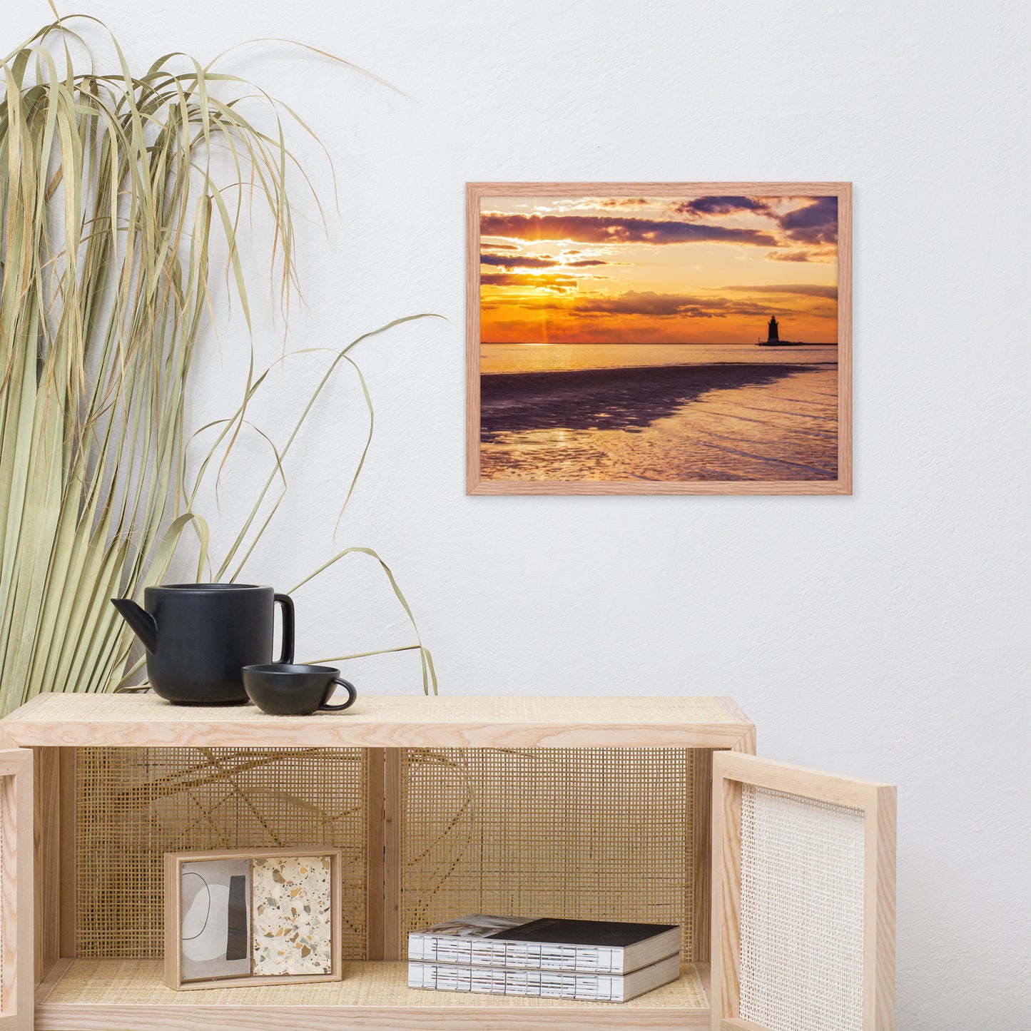 Cape Henlopen at Sunset Coastal Landscape Framed Photo Paper Wall Art Prints
