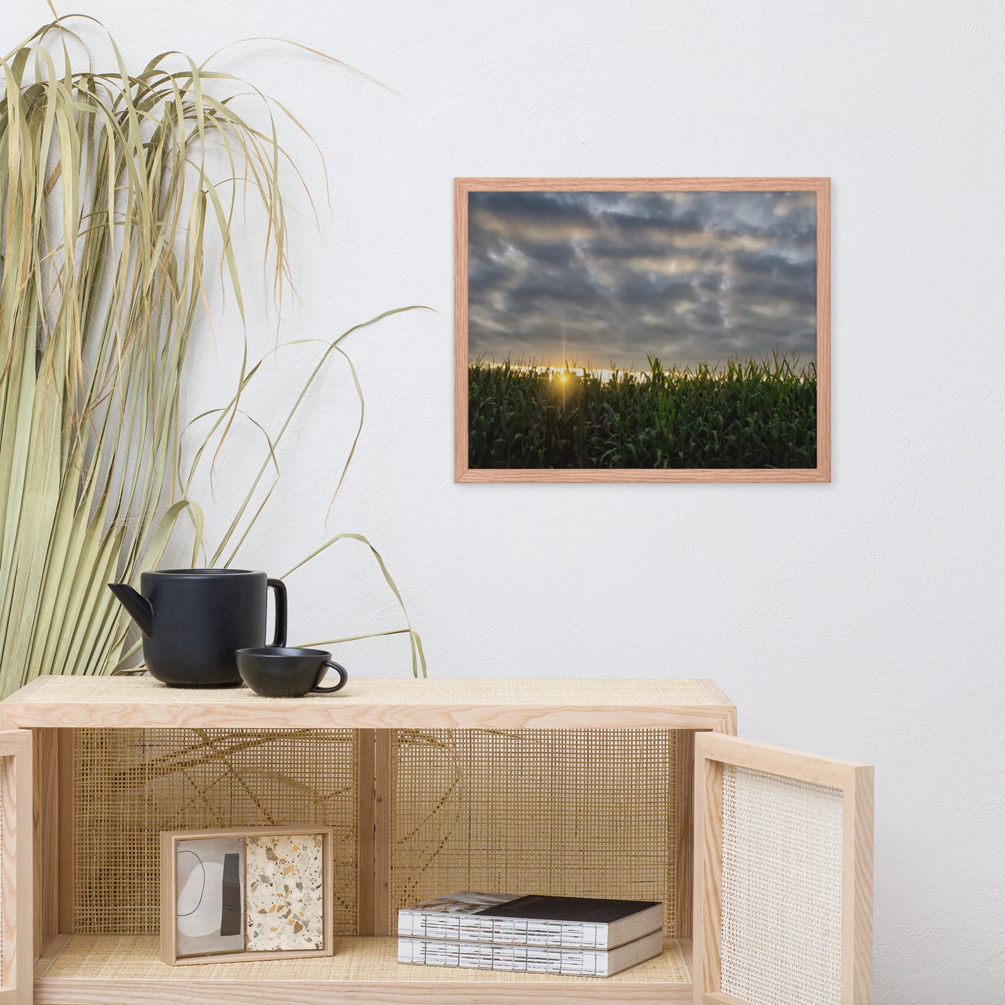 Rows of Corn Rural Landscape Framed Photo Paper Wall Art Prints