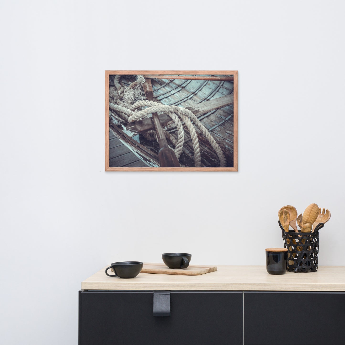 Vintage Boat Oars and Ropes Nautical Framed Wall Art Prints