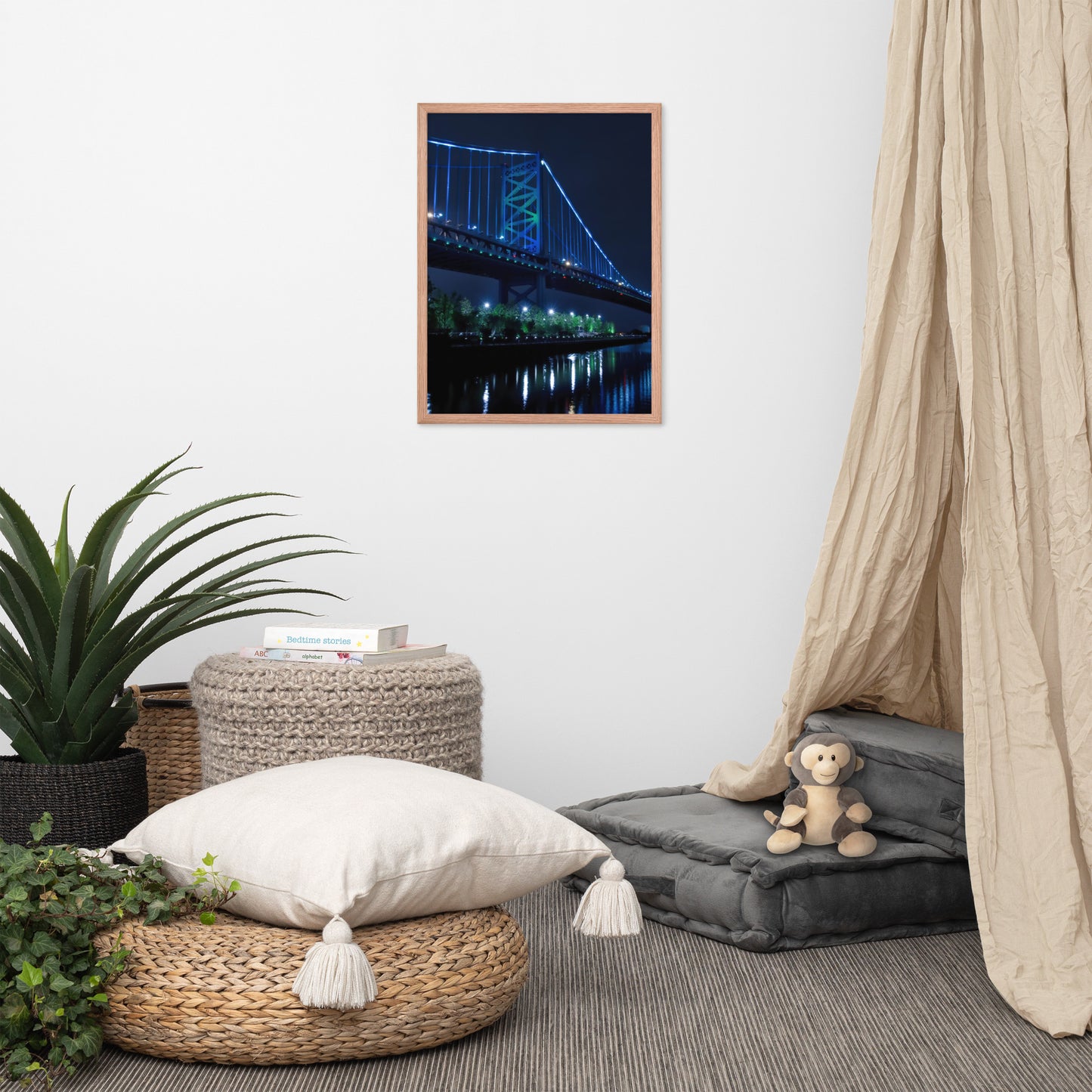 The Ben Franklin Bridge 3 Urban Landscape Photo Framed Wall Art Print