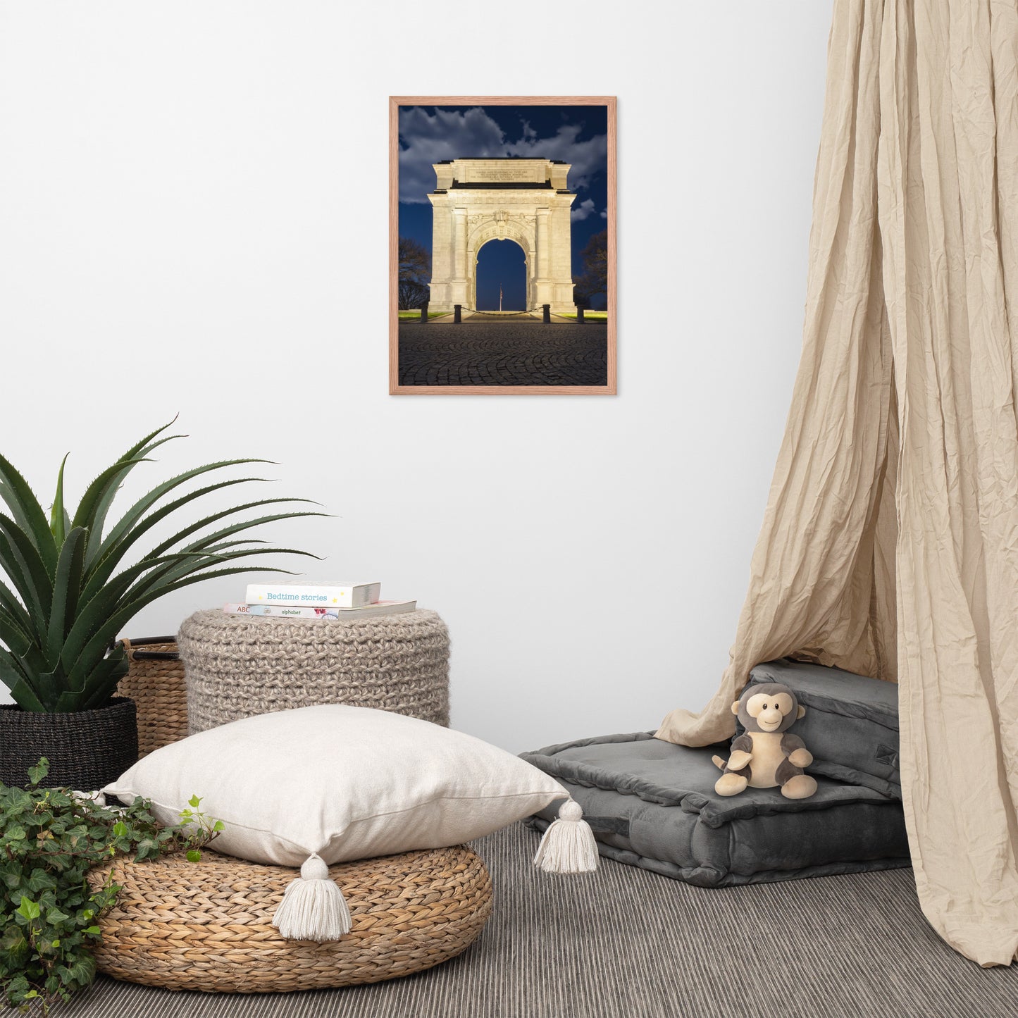 Night Photo At Valley Forge Arch Urban Landscape Photo Framed Wall Art Print