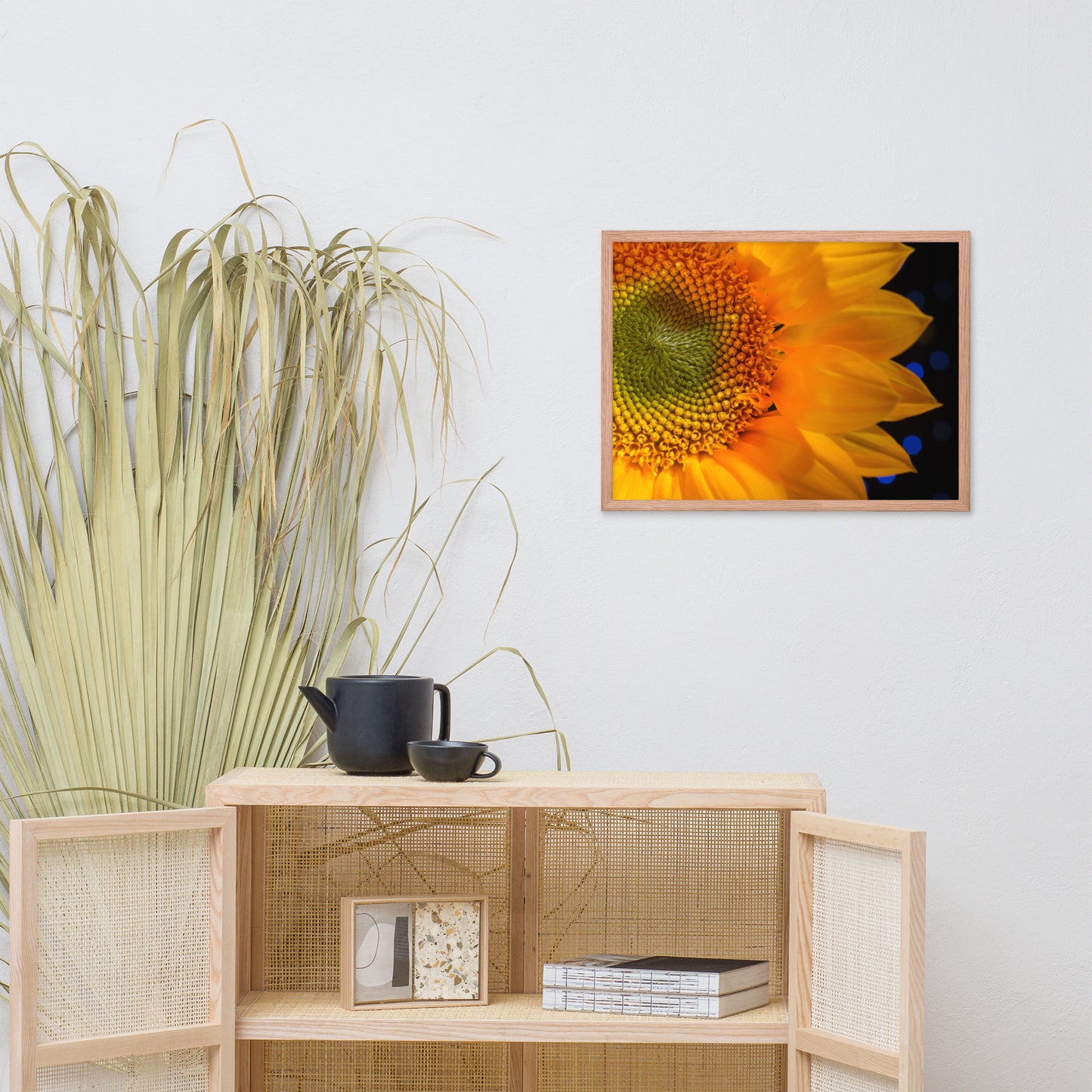 Close-up Sunflower Floral Nature Photo Framed Wall Art Print