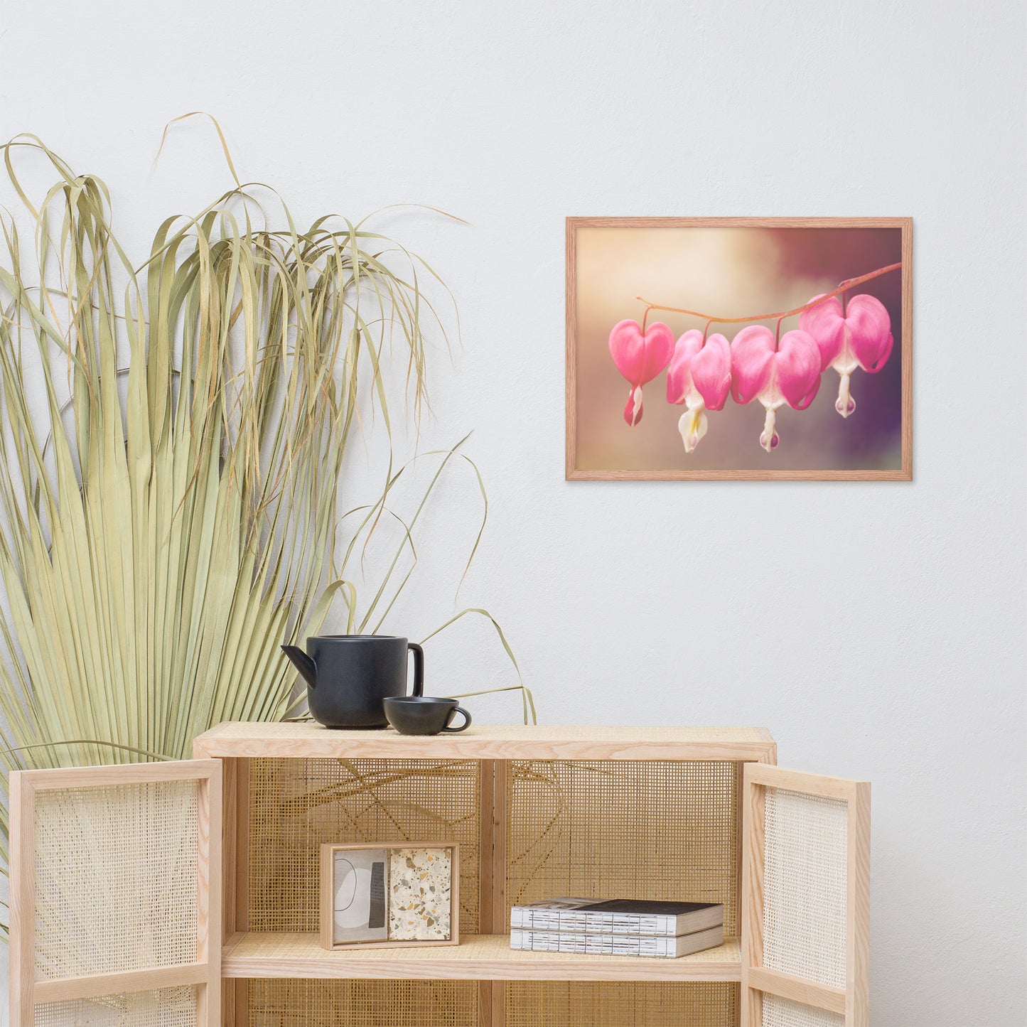 Be Still My Bleeding Heart Warm Summer Glow Floral Nature Photo Framed Wall Art Print
