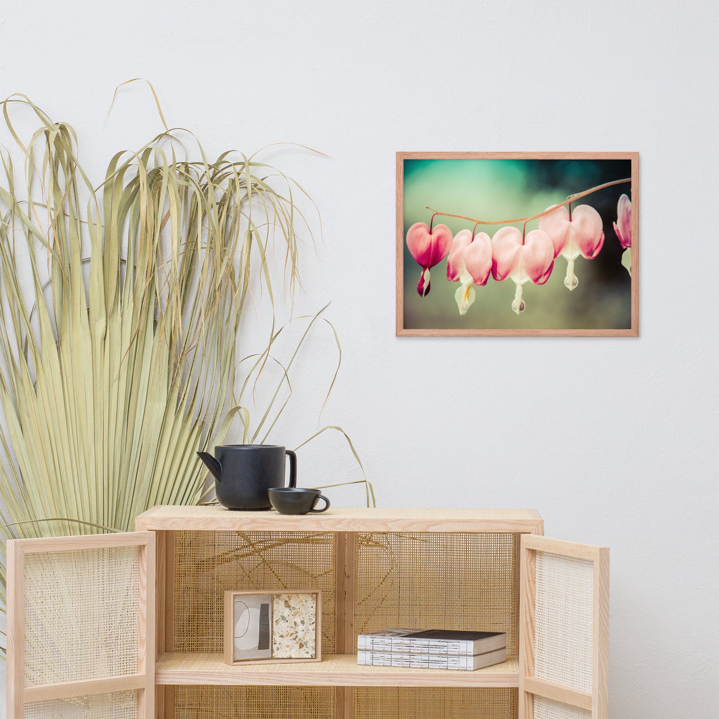 Be Still My Bleeding Heart Colorized Floral Nature Photo Framed Wall Art Print