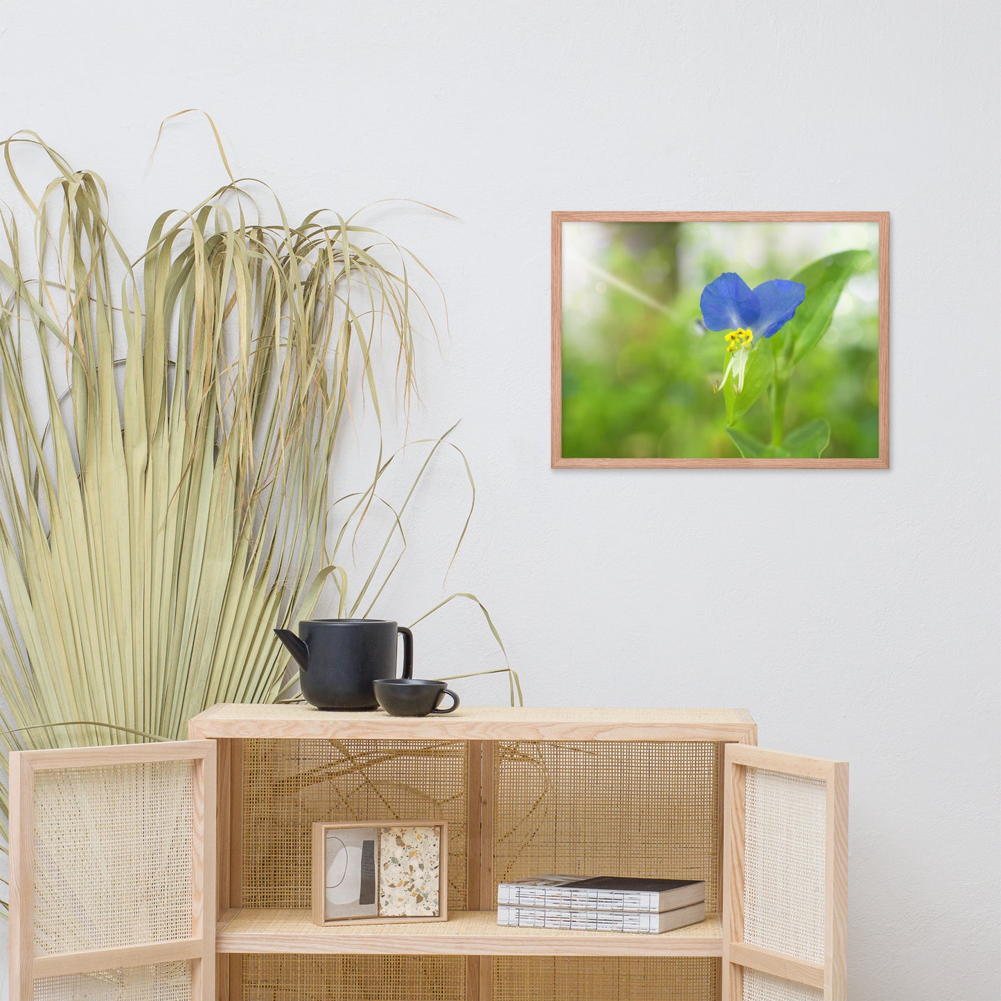 Colourful Wall Art For Kitchen: Asiatic Dayflower - Floral / Botanical / Nature Photo Framed Wall Art Print - Artwork - Modern Wall Decor