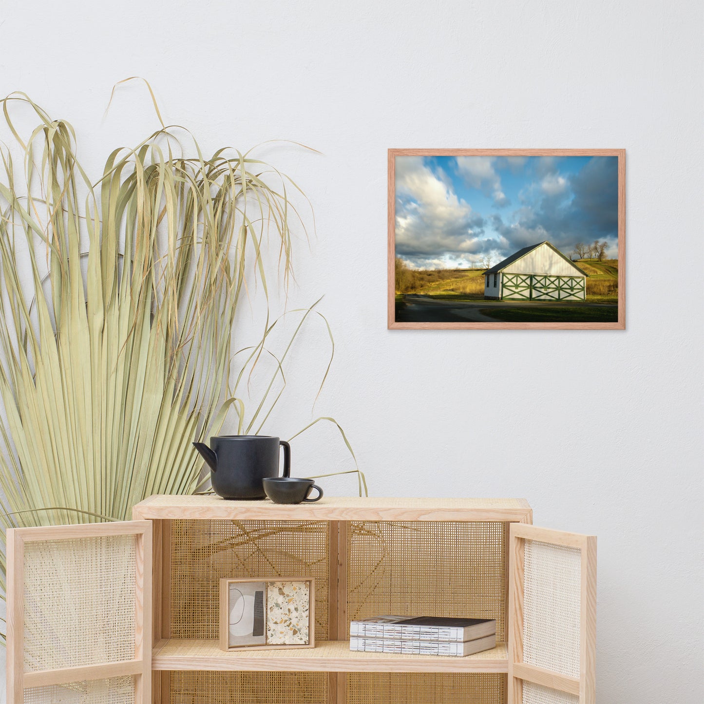 Prints Room Decor: Aging Barn in the Morning Sun - Rural / Country Style Landscape / Nature Photograph Framed Wall Art Print - Wall Decor - Artwork