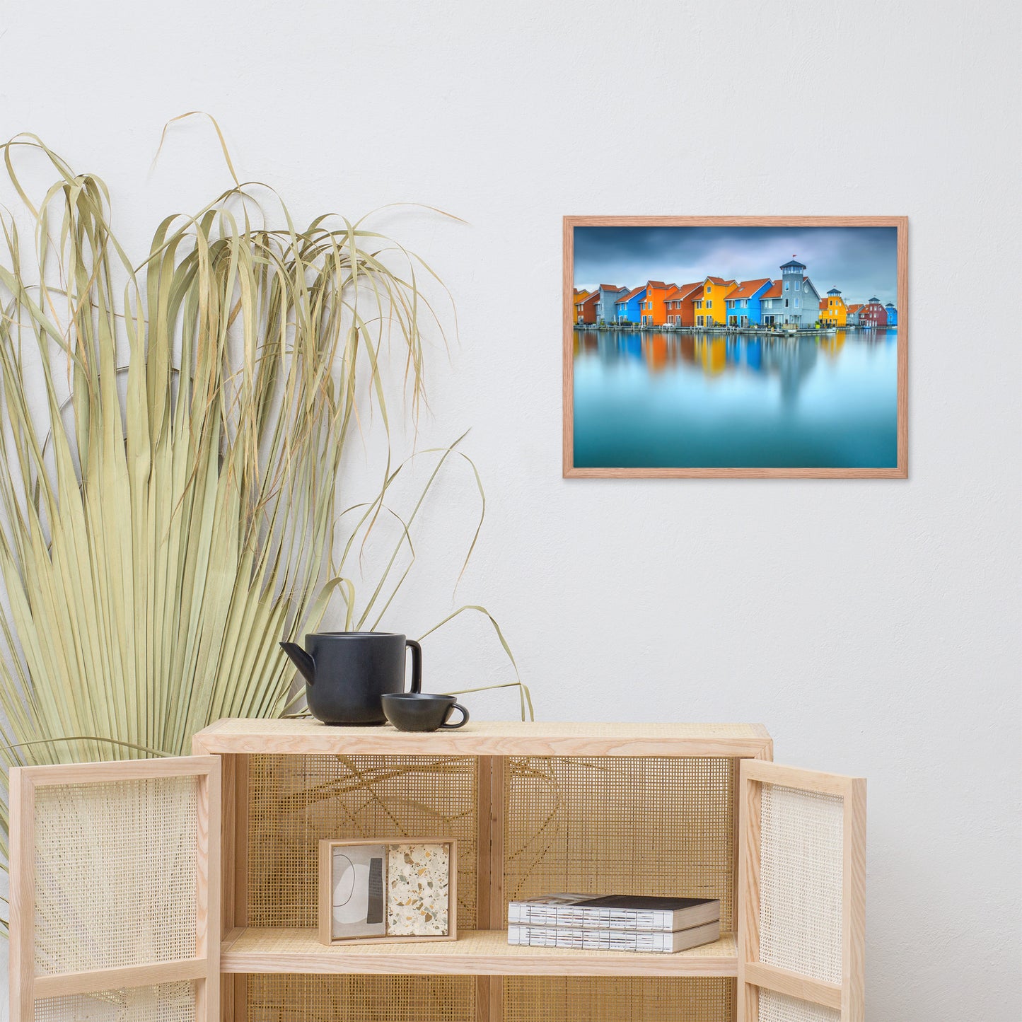 Blue Morning at Waters Edge Landscape Framed Photo Paper Wall Art Prints