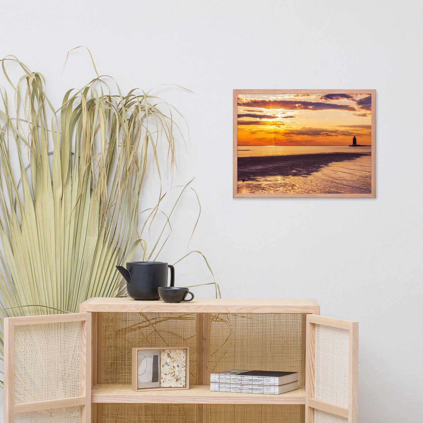 Cape Henlopen at Sunset Coastal Landscape Framed Photo Paper Wall Art Prints