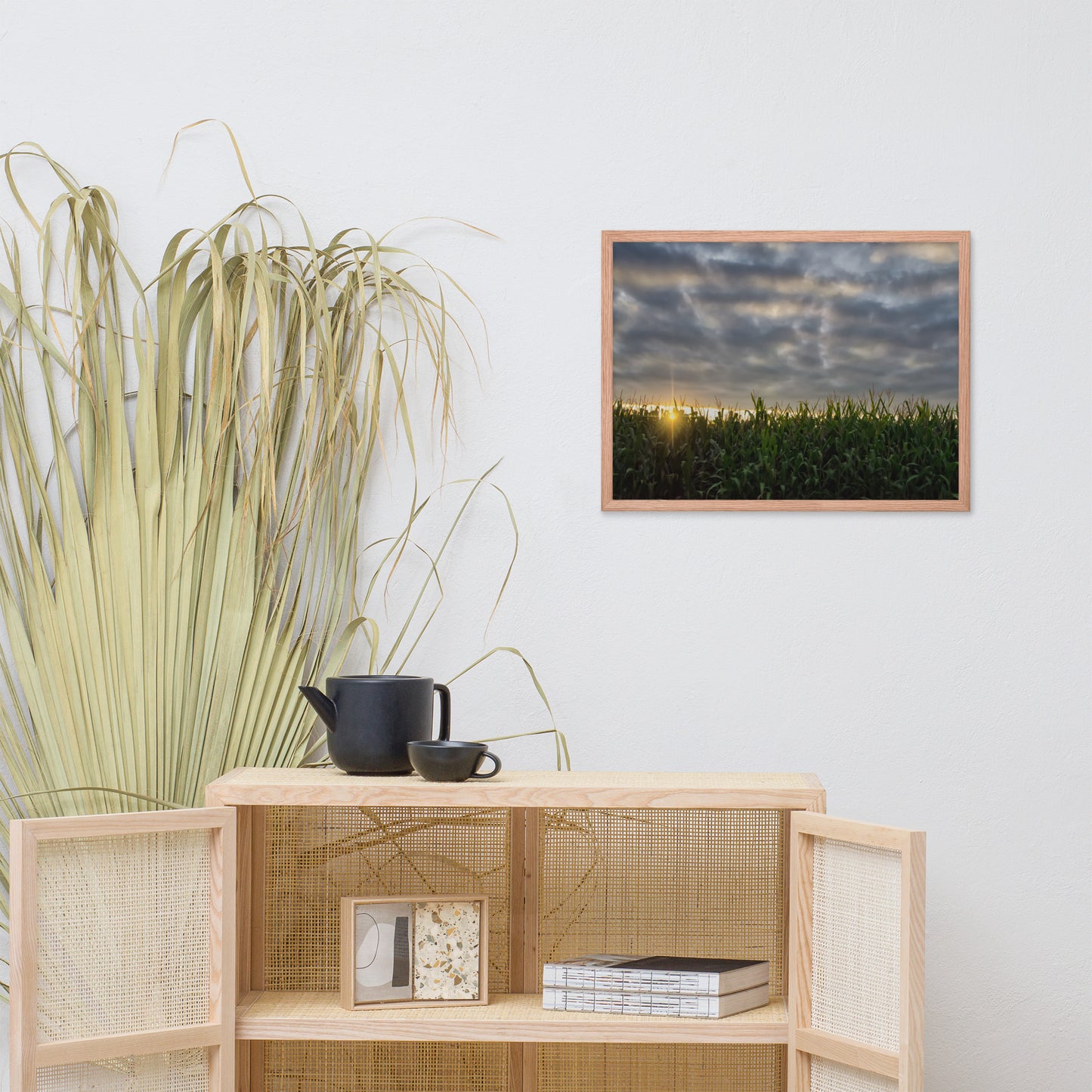 Rows of Corn Rural Landscape Framed Photo Paper Wall Art Prints