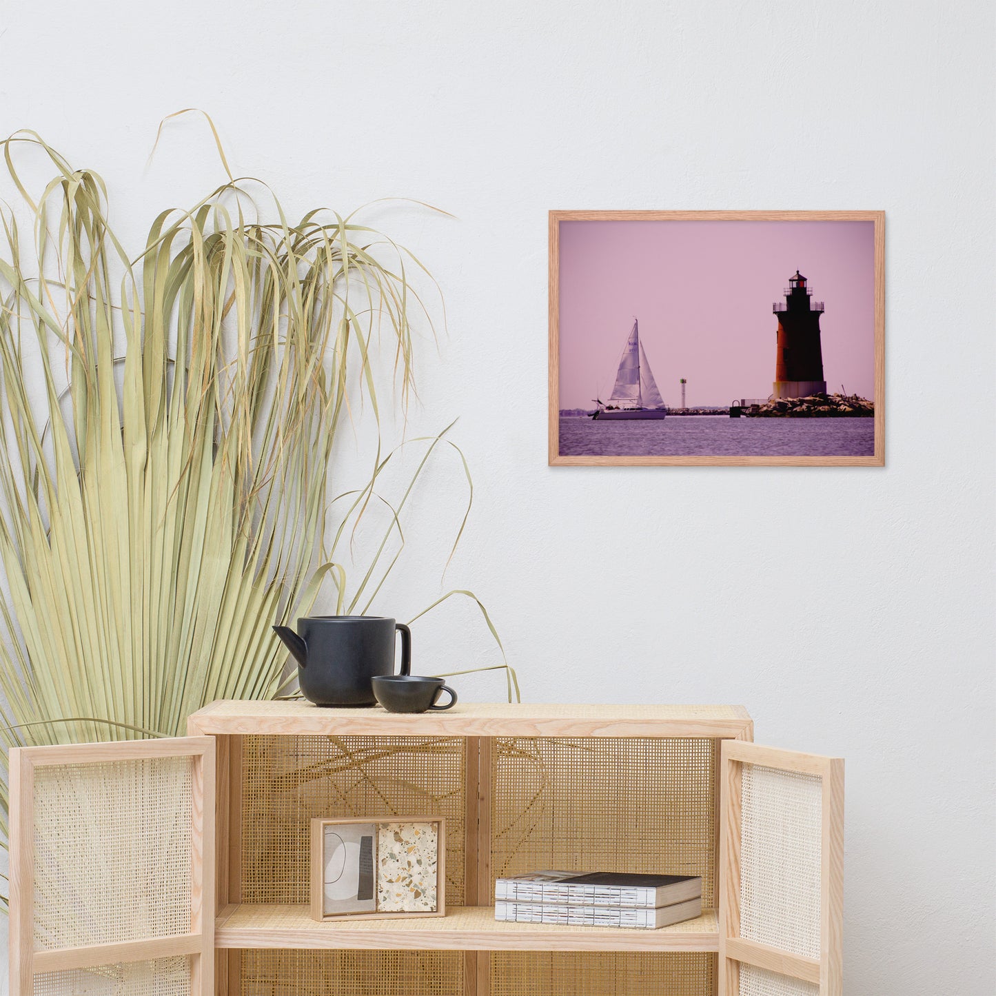 Sailing in the Bay Beach Coastal Landscape Framed Photo Paper Wall Art Prints