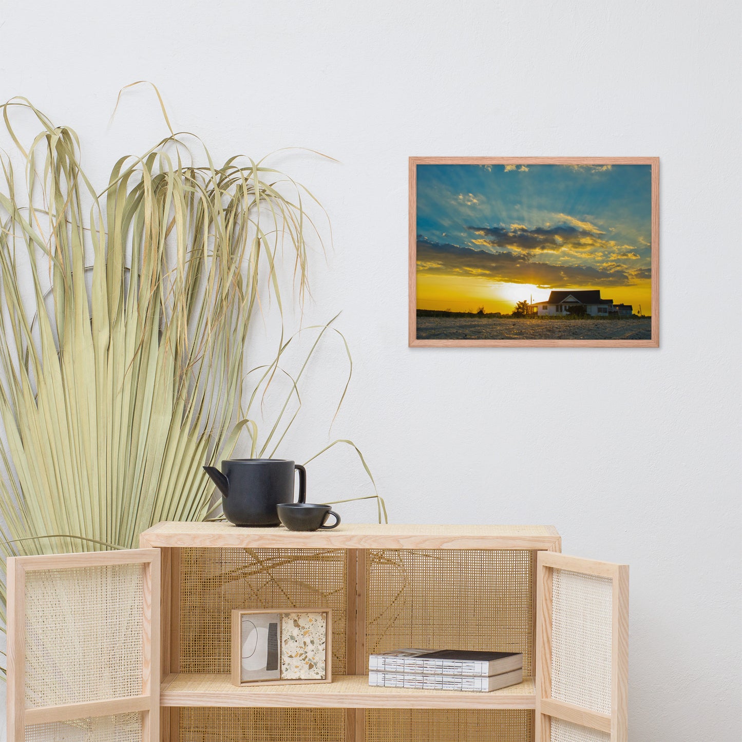 Sunset at Bowers Beach Coastal Landscape Framed Photo Paper Wall Art Prints