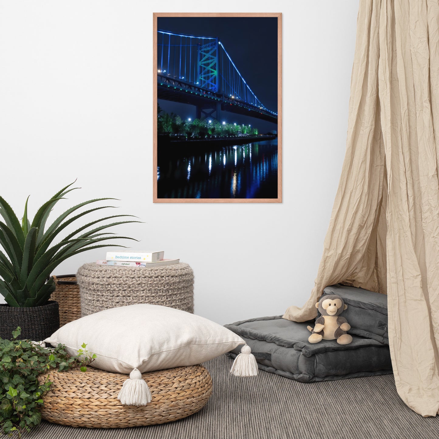 The Ben Franklin Bridge 3 Urban Landscape Photo Framed Wall Art Print