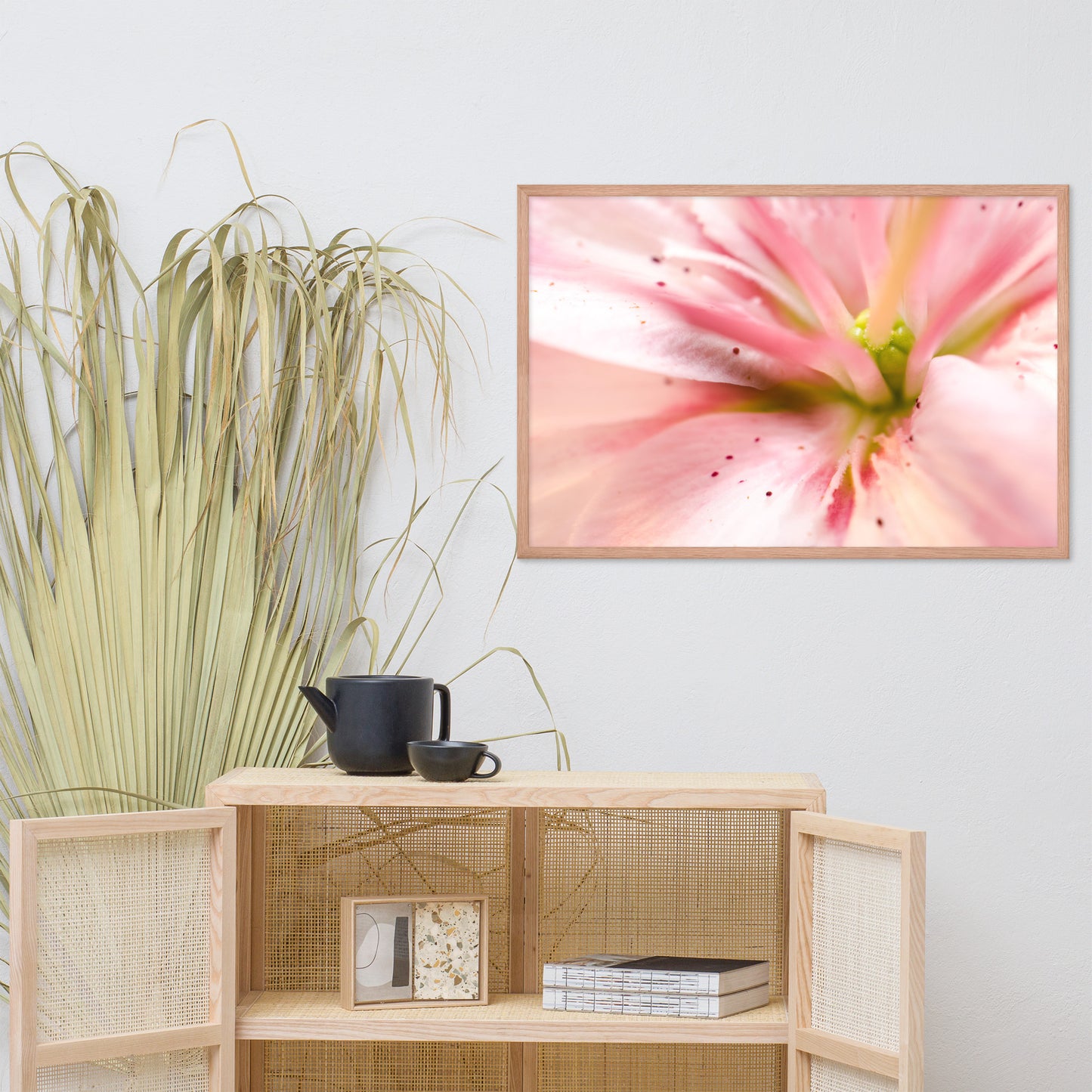Center of the Stargazer Lily Floral Nature Photo Framed Wall Art Print