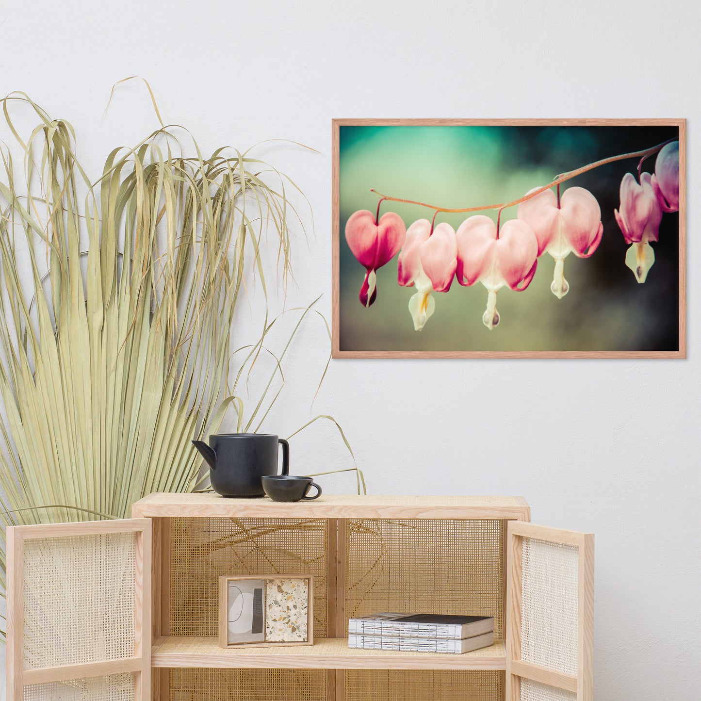 Be Still My Bleeding Heart Colorized Floral Nature Photo Framed Wall Art Print
