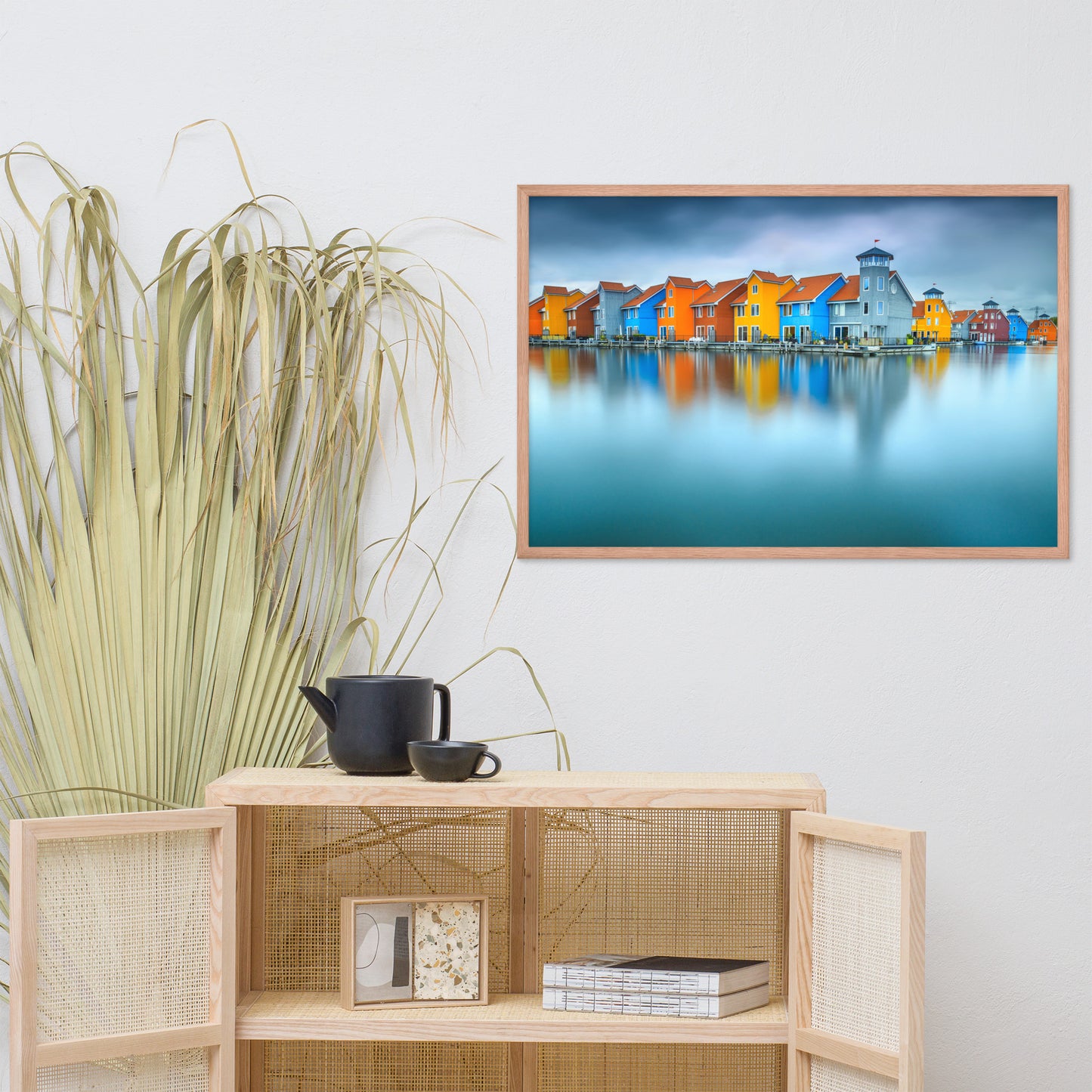 Blue Morning at Waters Edge Landscape Framed Photo Paper Wall Art Prints