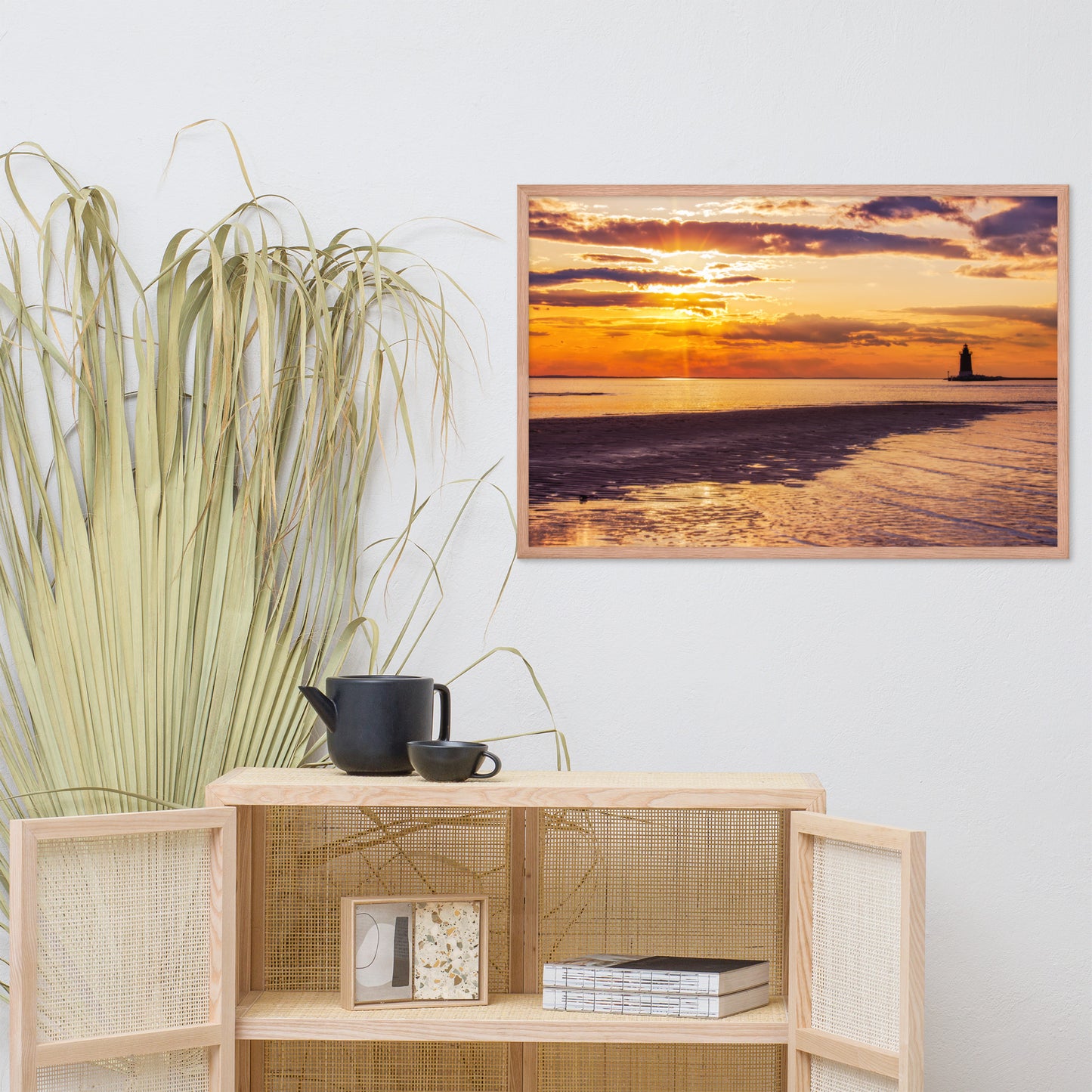 Cape Henlopen at Sunset Coastal Landscape Framed Photo Paper Wall Art Prints