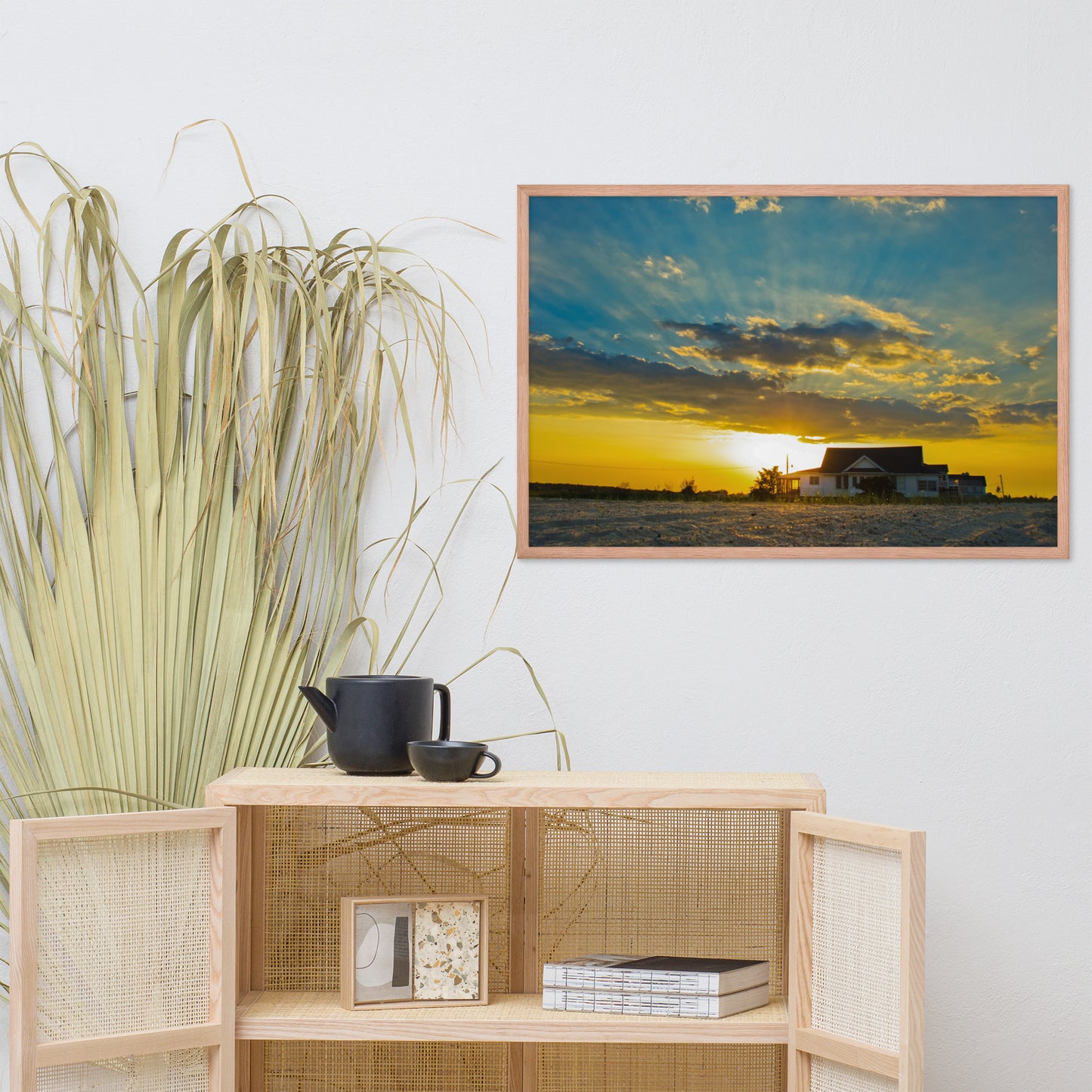 Sunset at Bowers Beach Coastal Landscape Framed Photo Paper Wall Art Prints