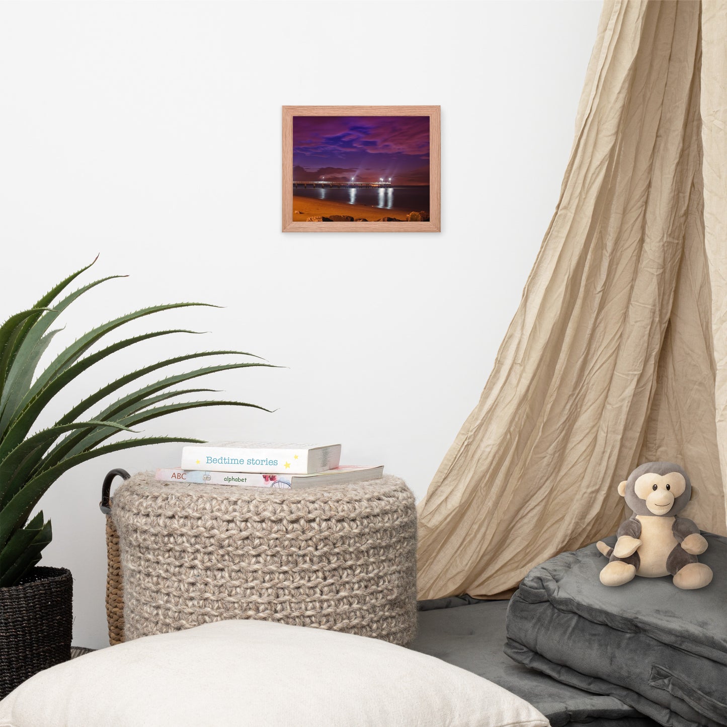 The Pier At Woodland Beach Urban Landscape Photo Framed Wall Art Print