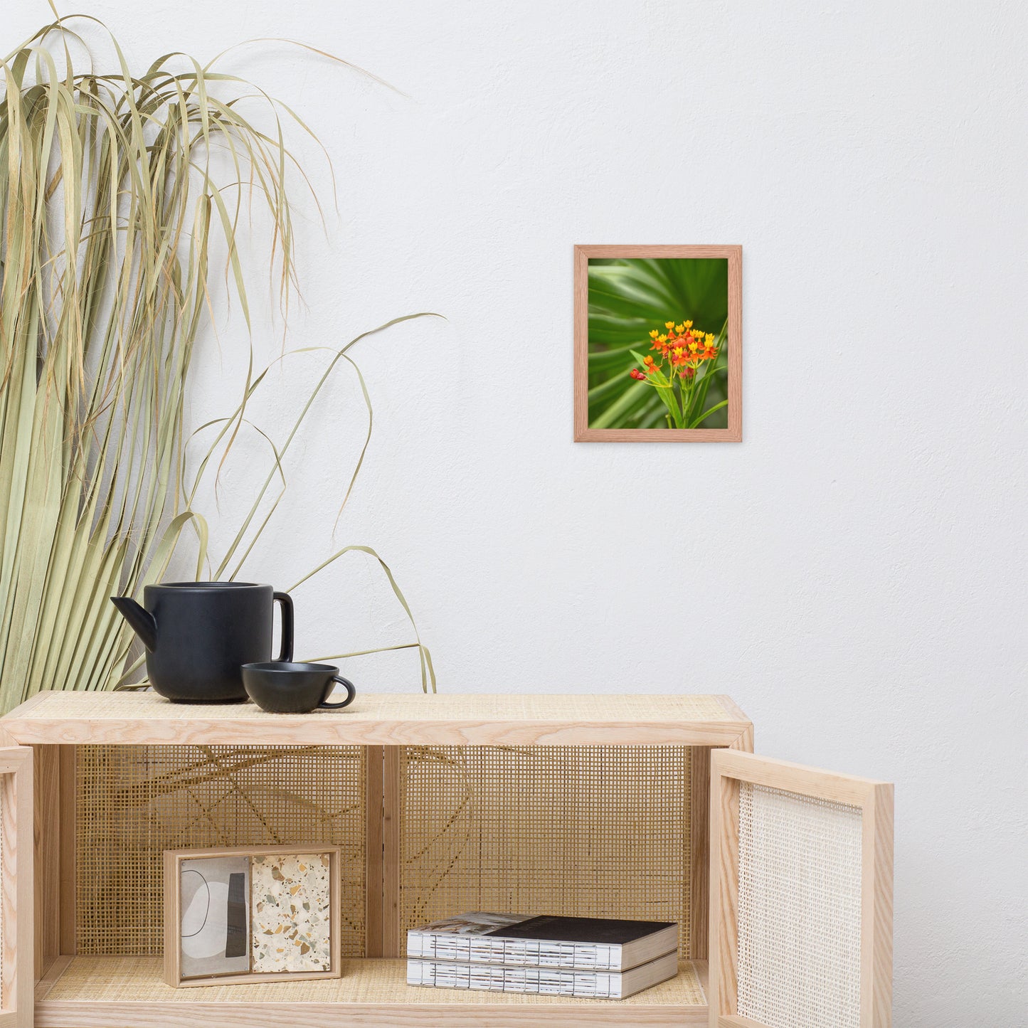 Bloodflowers and Palm Color Floral Nature Photo Framed Wall Art Print