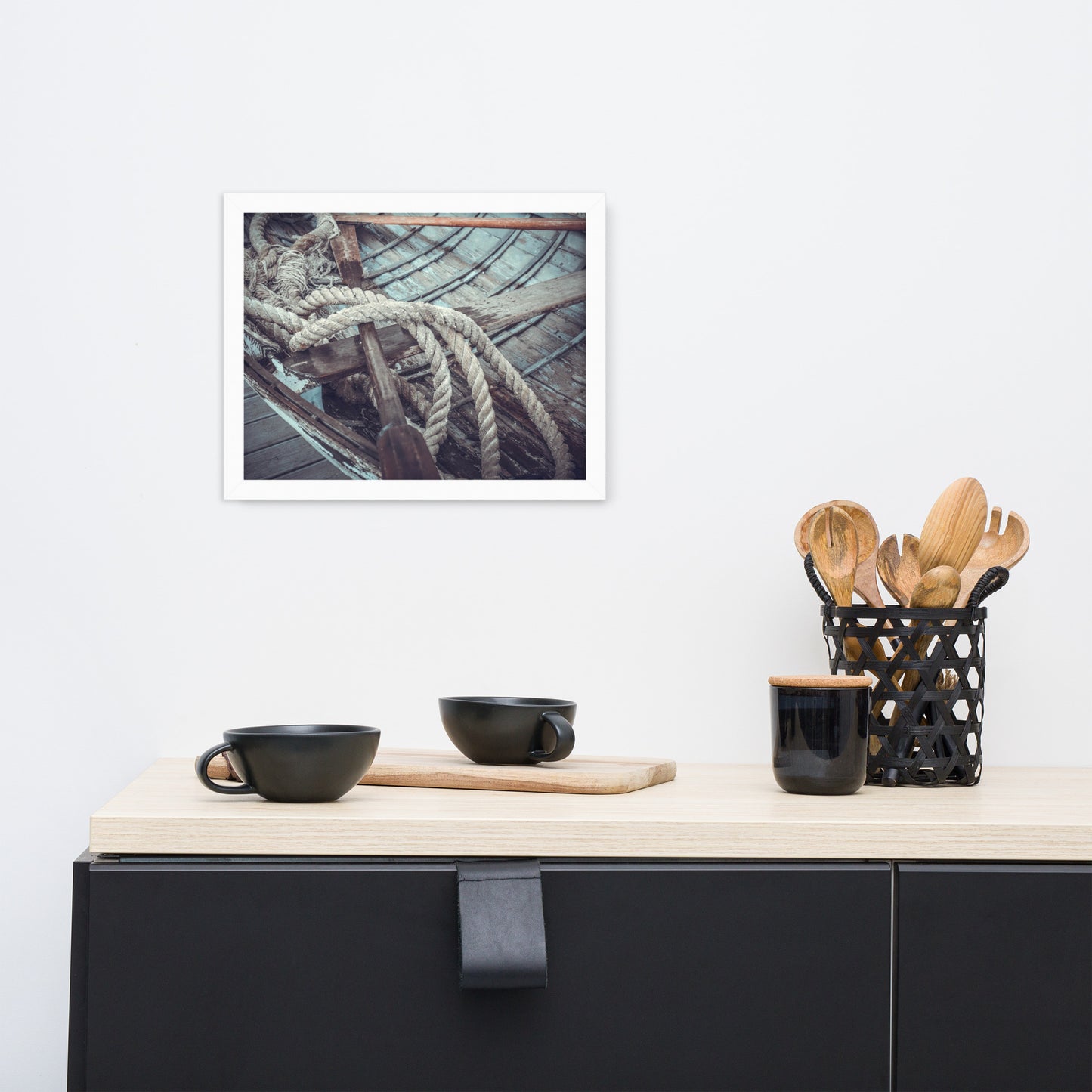 Vintage Boat Oars and Ropes Nautical Framed Wall Art Prints