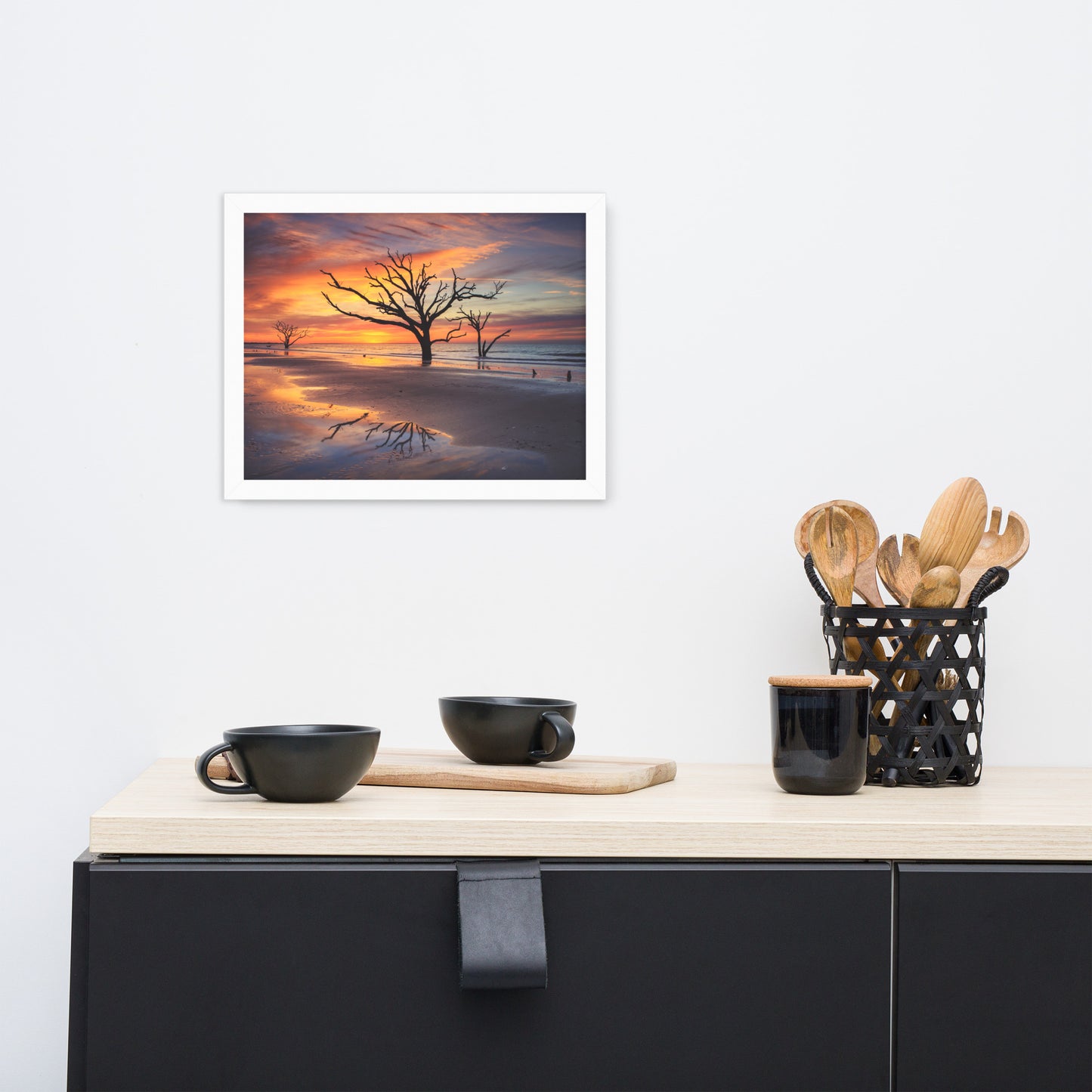 Sunrise and Trees at Edisto Island Framed Wall Art Print